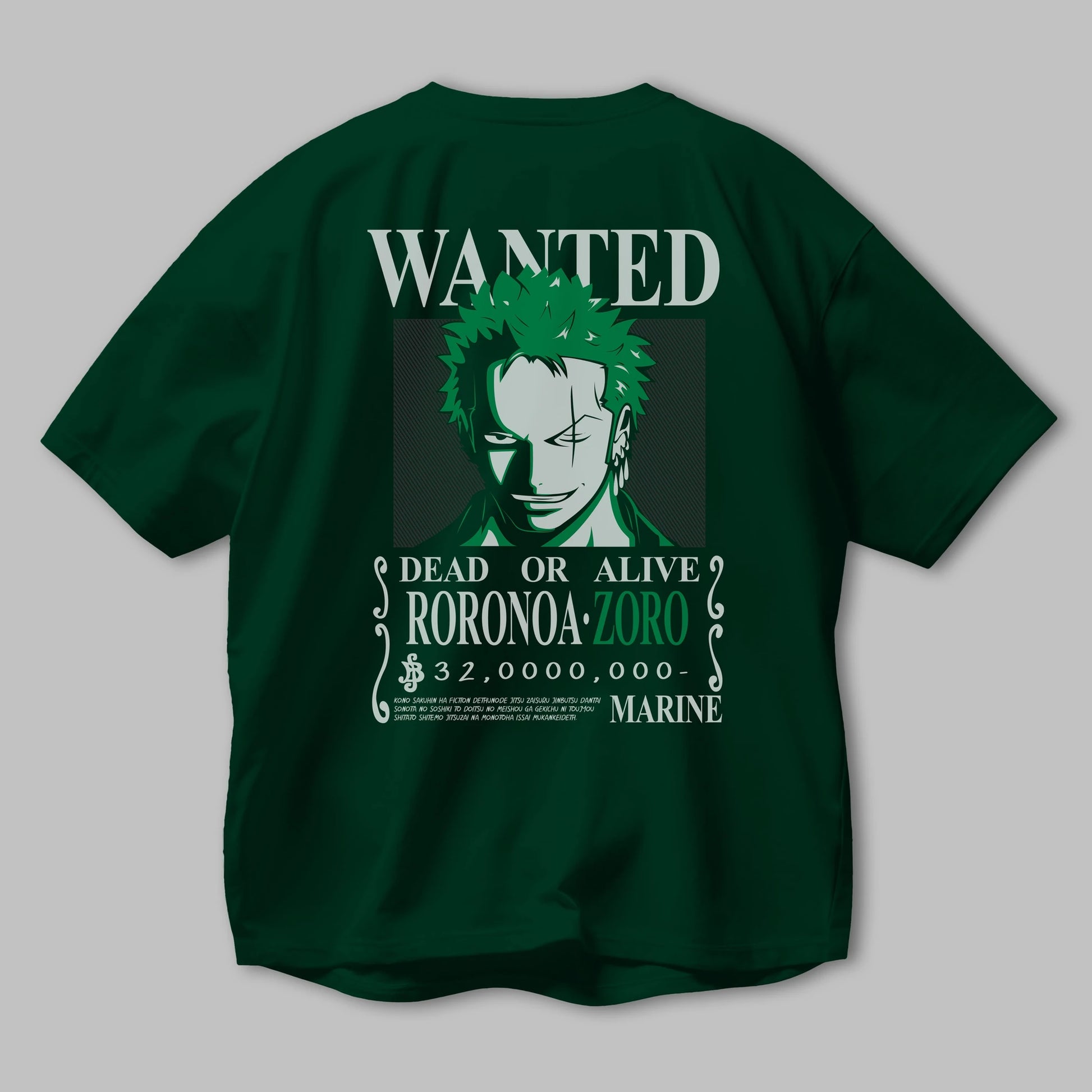 Roronoa Zoro Anime Arka Baskılı Oversize t-shirt Erkek Kadın Unisex %100 pamuk tişort