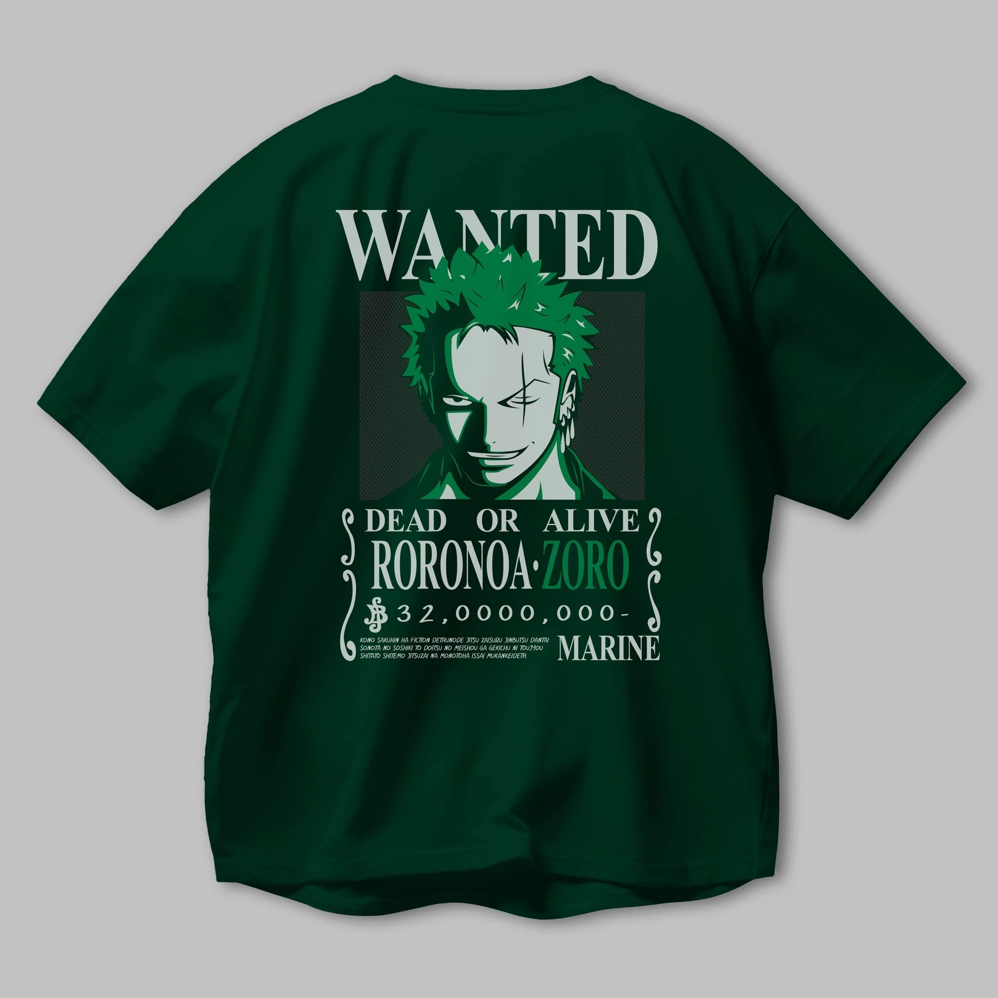 Roronoa Zoro Anime Arka Baskılı Oversize t-shirt Erkek Kadın Unisex %100 pamuk tişort