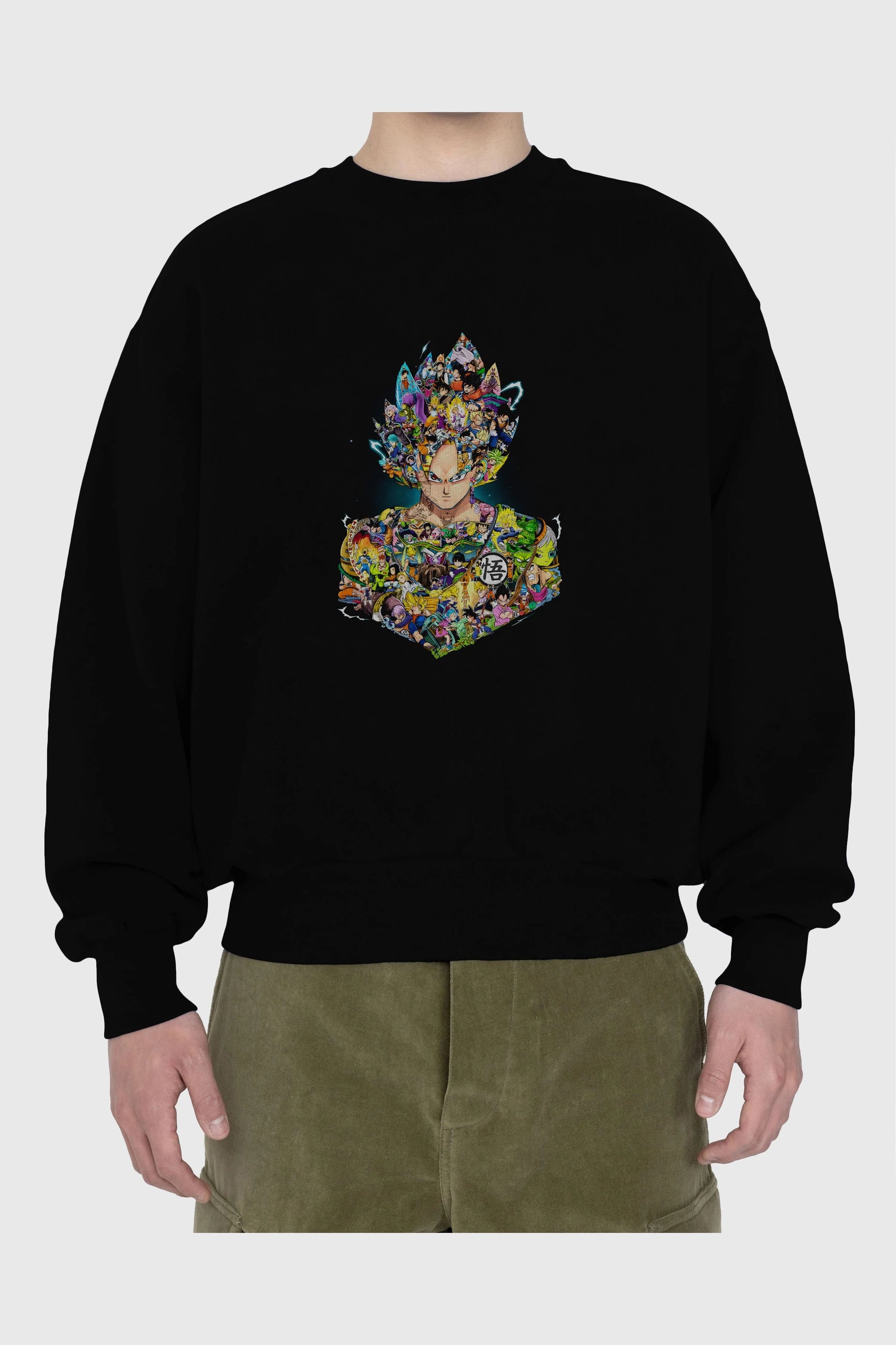 DRAGON BALL ART Anime Ön Baskılı Oversize Sweatshirt Erkek Kadın Unisex