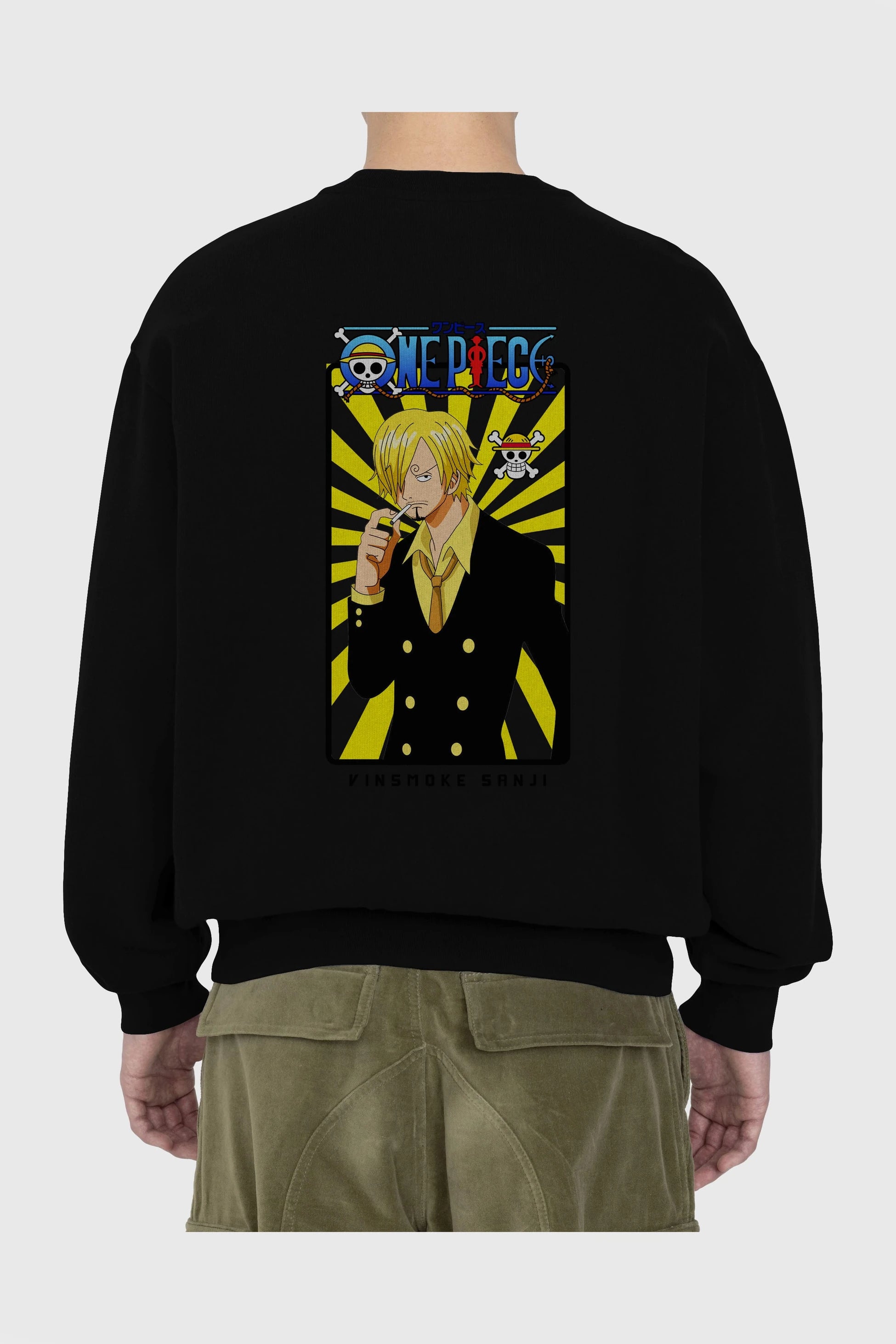 Sanji 4 Arka Baskılı Anime Oversize Sweatshirt Erkek Kadın Unisex