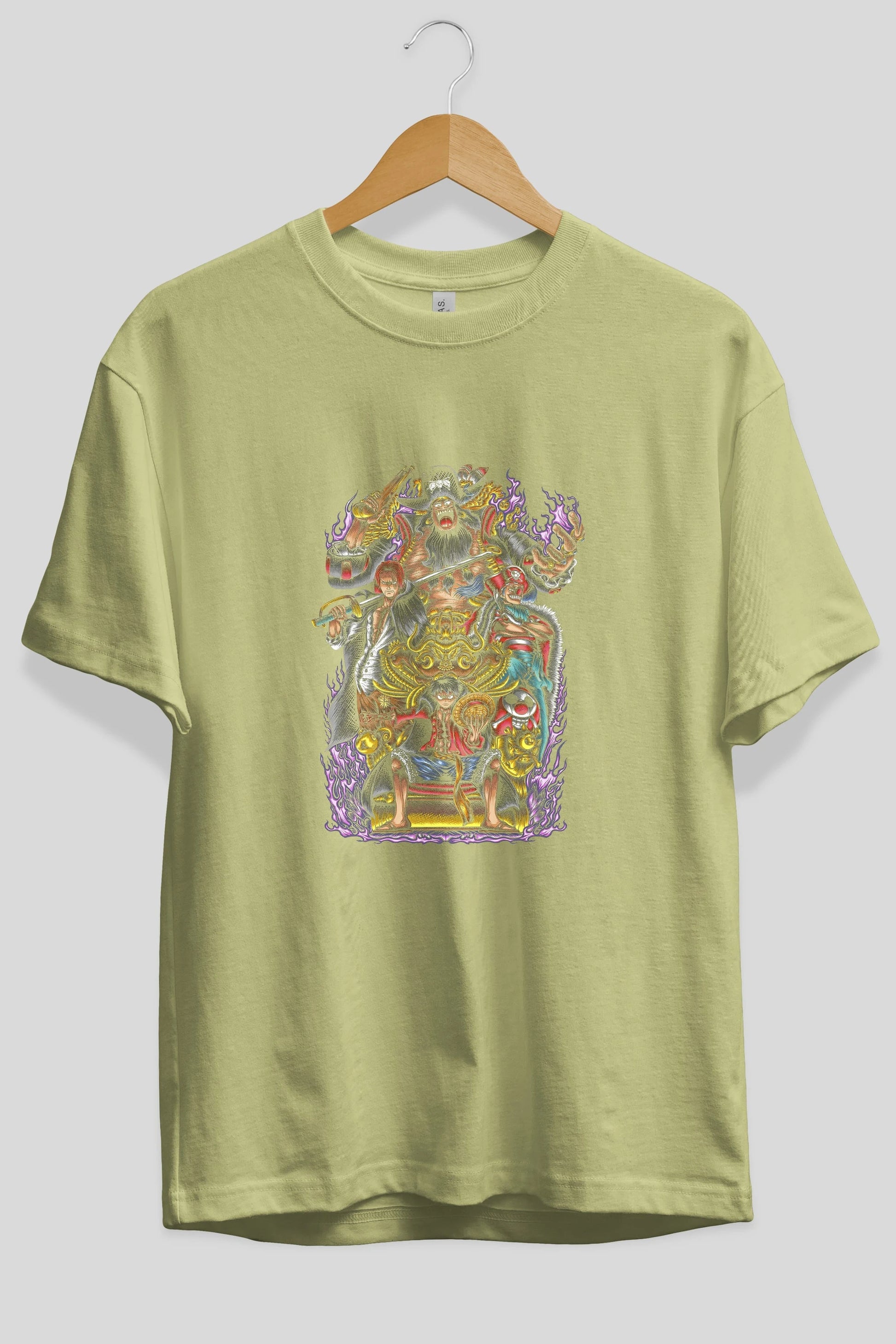 ONE PIECE (8) Anime Ön Baskılı Oversize t-shirt %100 pamuk Erkek Kadın Unisex