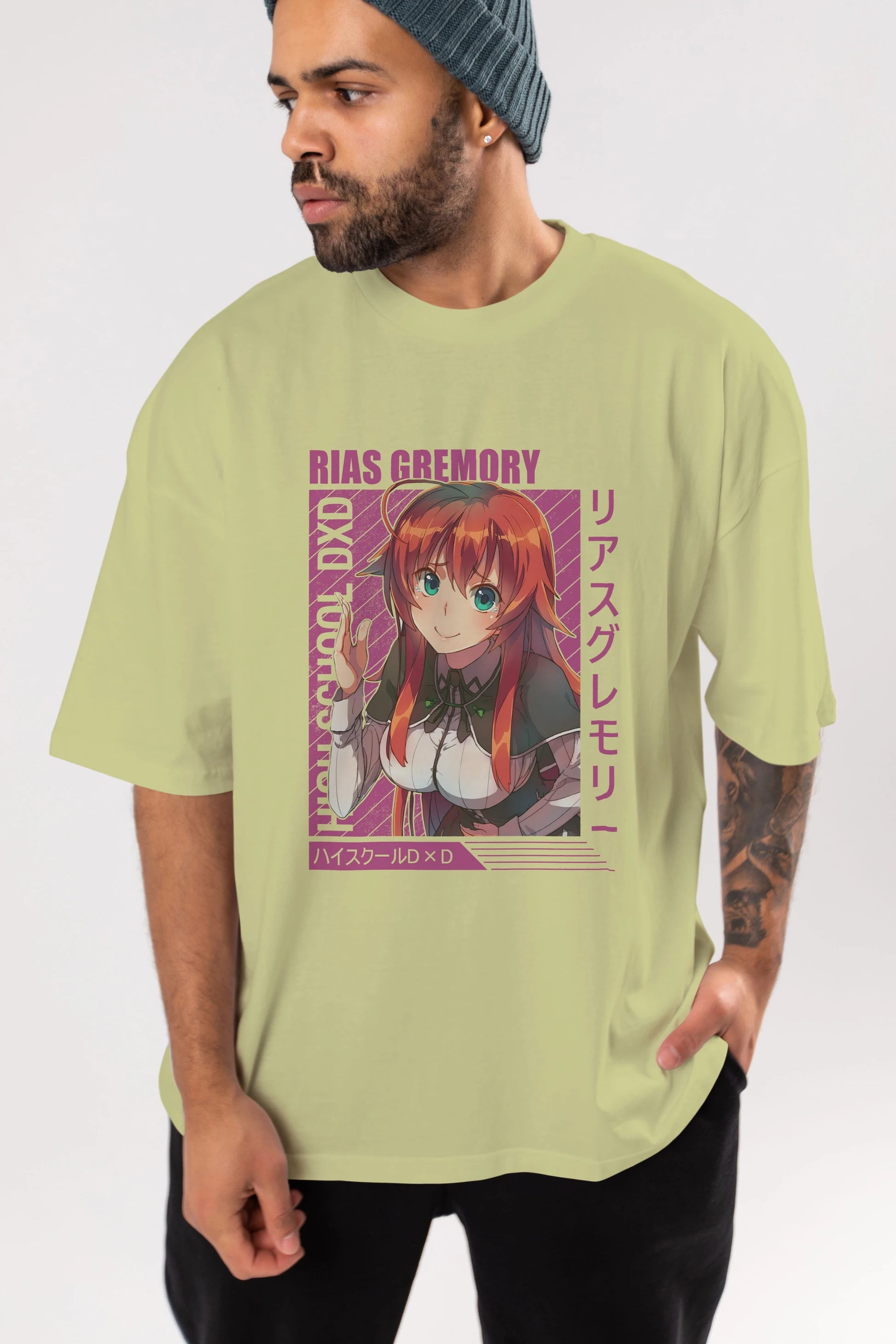 Rias Gremory 10 Anime Ön Baskılı Oversize t-shirt %100 pamuk Erkek Kadın Unisex