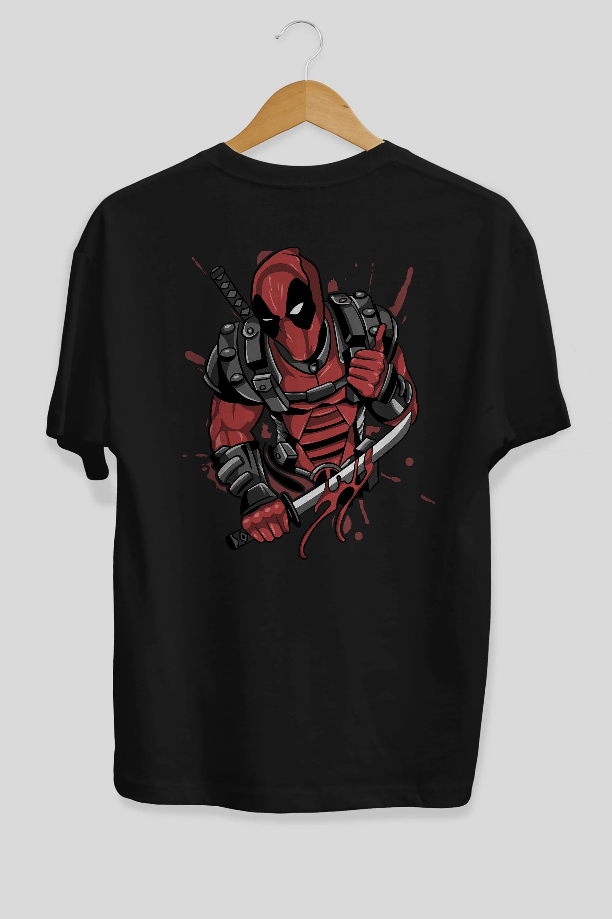 Deadpool (12) Arka Baskılı Oversize t-shirt Erkek Kadın Unisex %100 Pamuk Bisiklet Yaka tişort