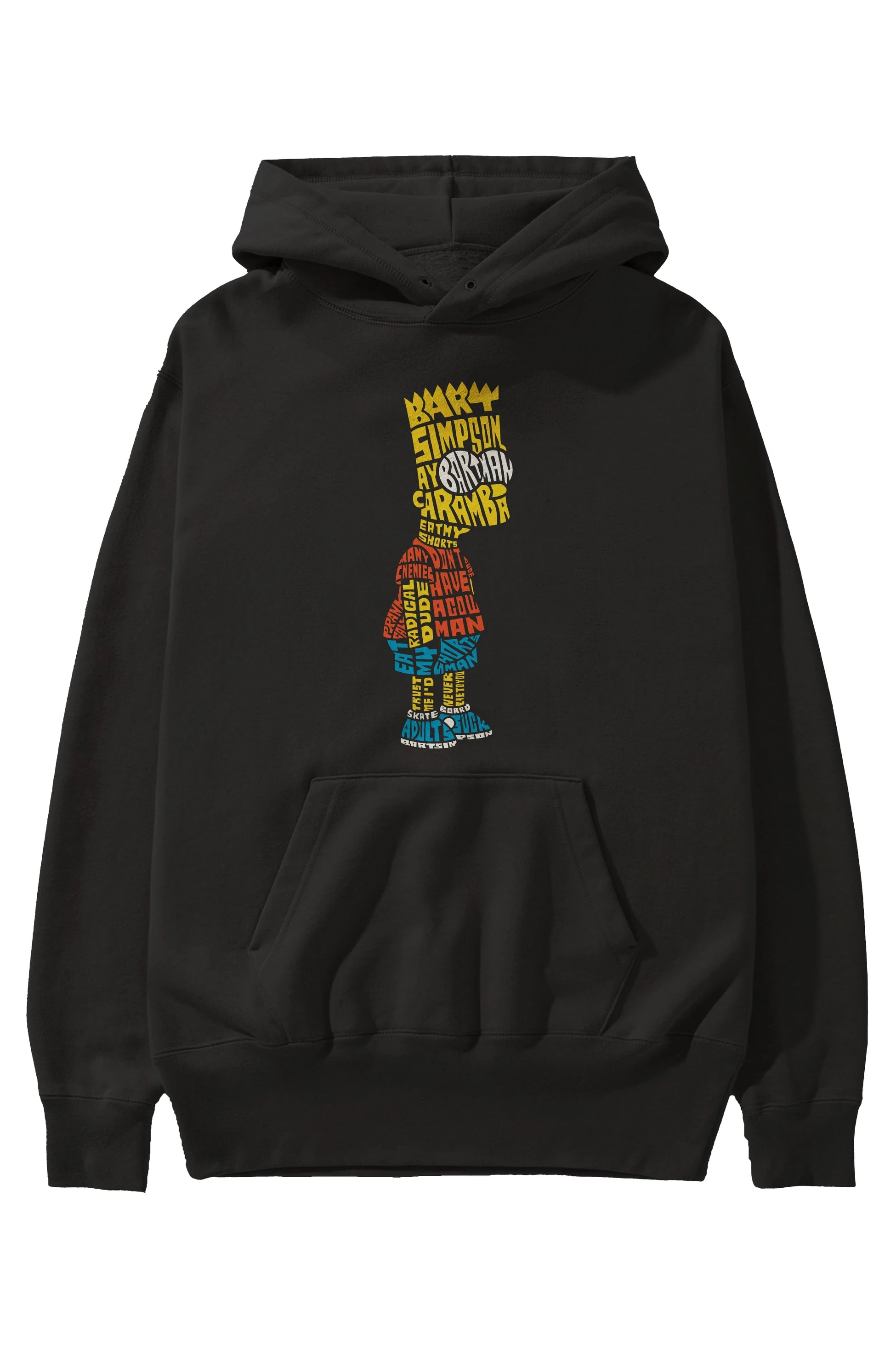 Bart Simpson Ön Baskılı Hoodie Oversize Kapüşonlu Sweatshirt Erkek Kadın Unisex