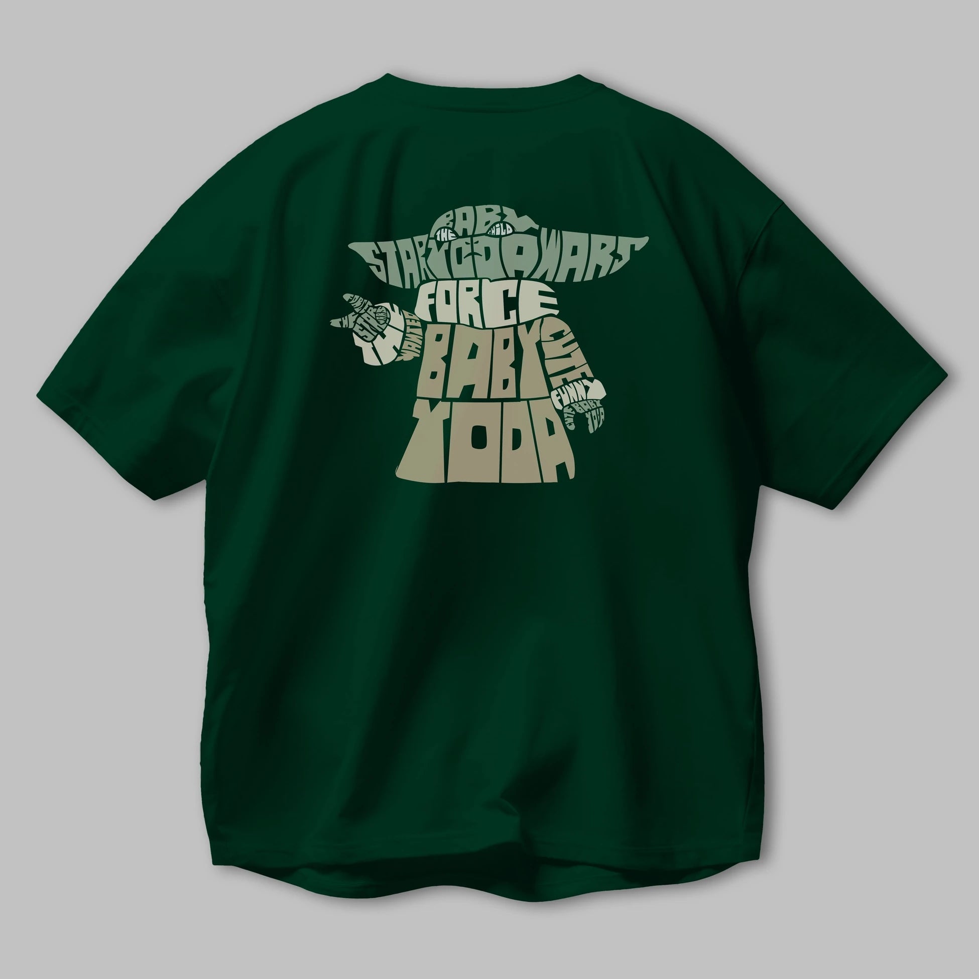 Baby Yoda Arka Baskılı Oversize t-shirt %100 pamuk Erkek Kadın Unisex
