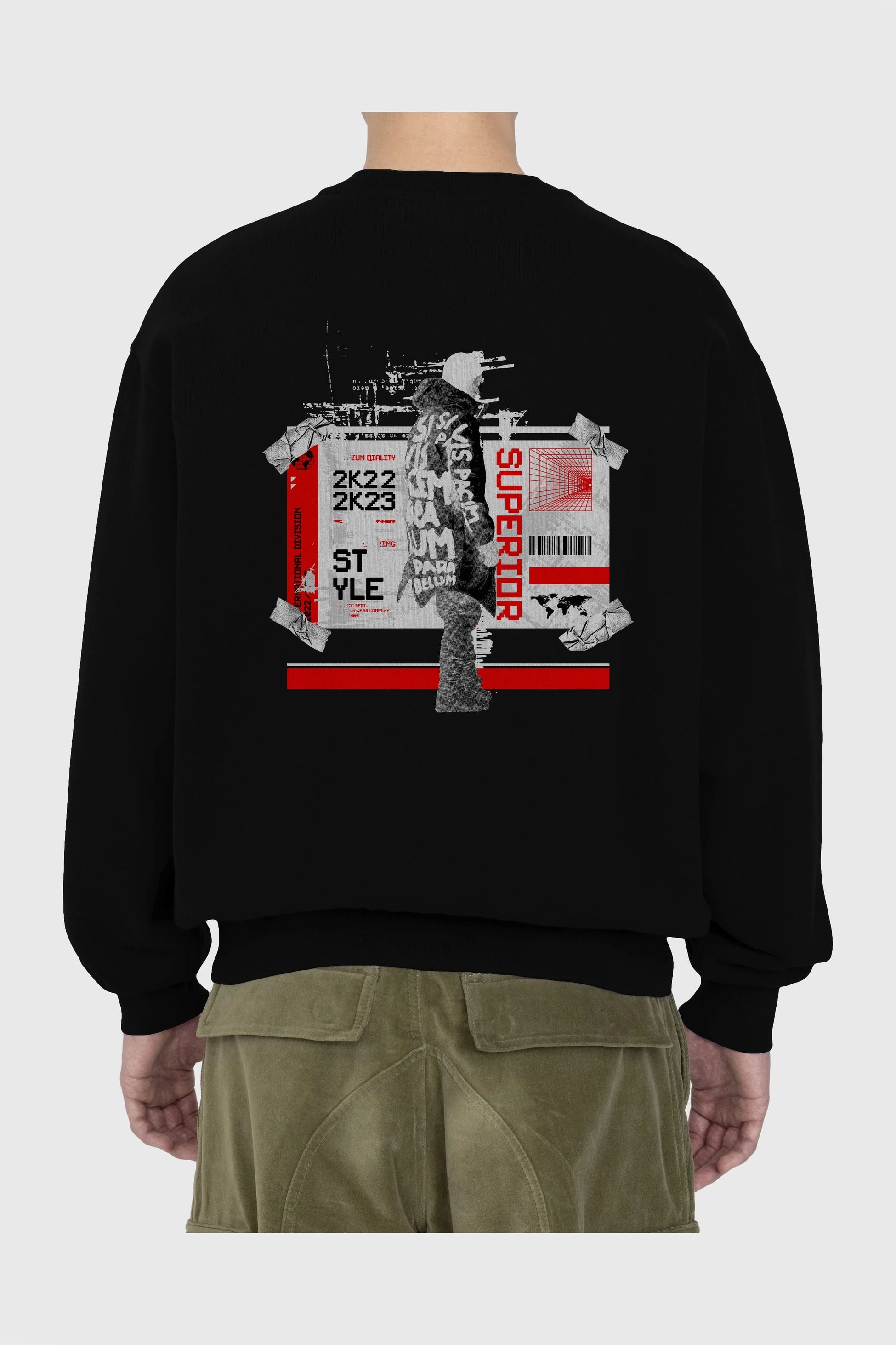 Superior Arka Baskılı Oversize Sweatshirt Erkek Kadın Unisex