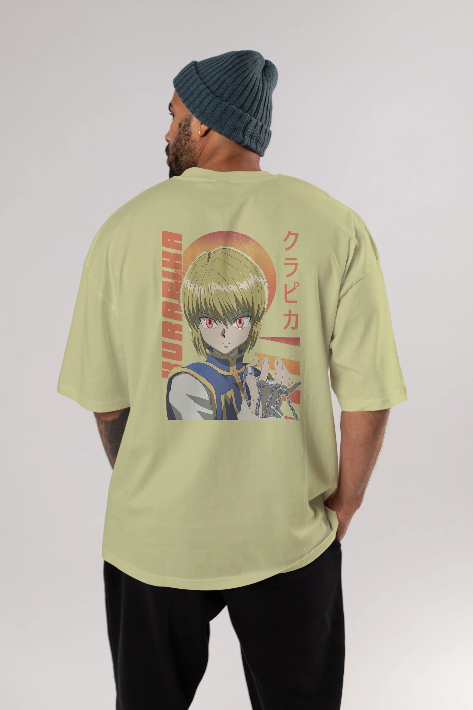 Kurapika 5 (2) Anime Arka Baskılı Oversize t-shirt Erkek Kadın Unisex