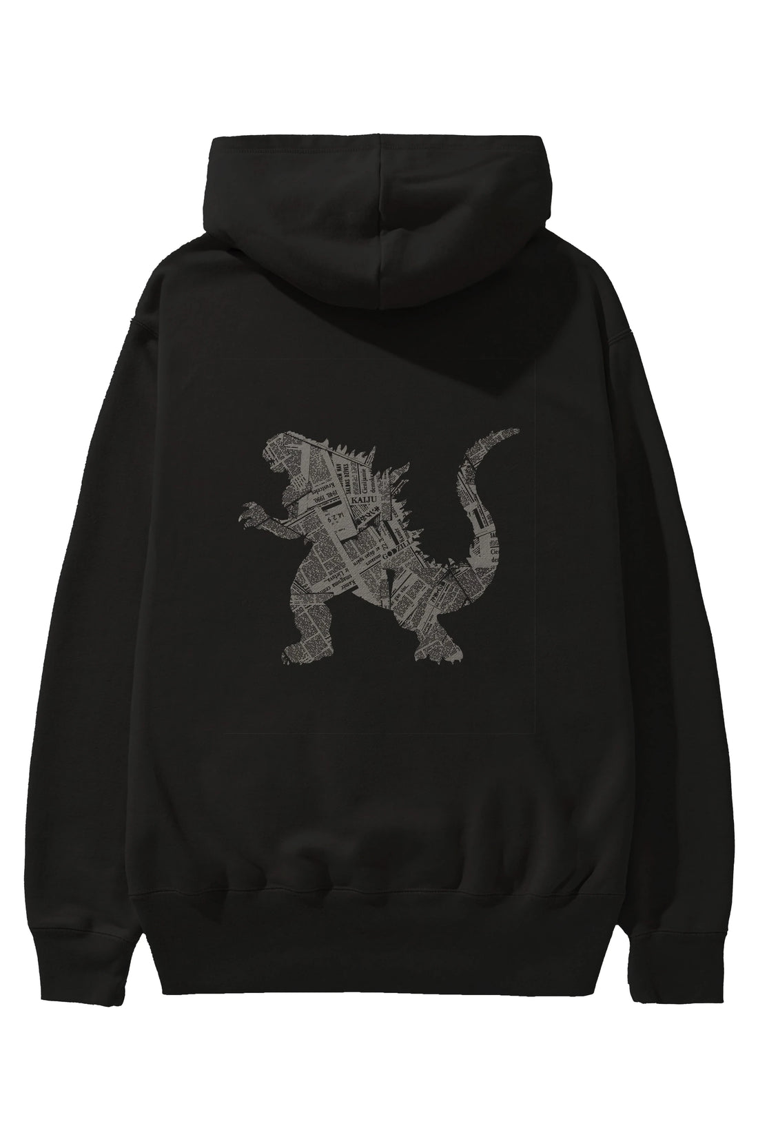 Kaiju Arka Baskılı Hoodie Oversize Kapüşonlu Sweatshirt Erkek Kadın Unisex