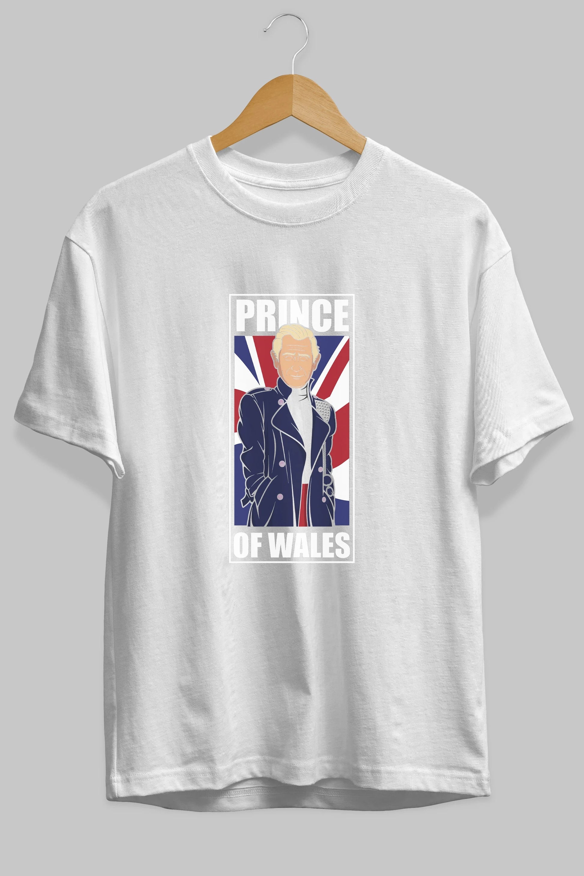 Prince Charles Ön Baskılı Oversize t-shirt Erkek Kadın Unisex %100 Pamuk tişort