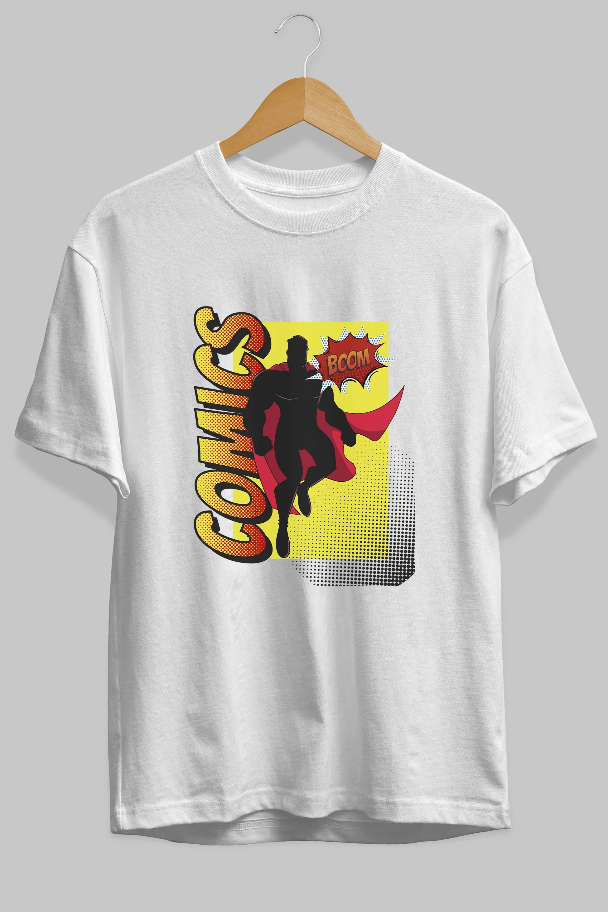 Comics Boom Ön Baskılı Oversize t-shirt Erkek Kadın Unisex