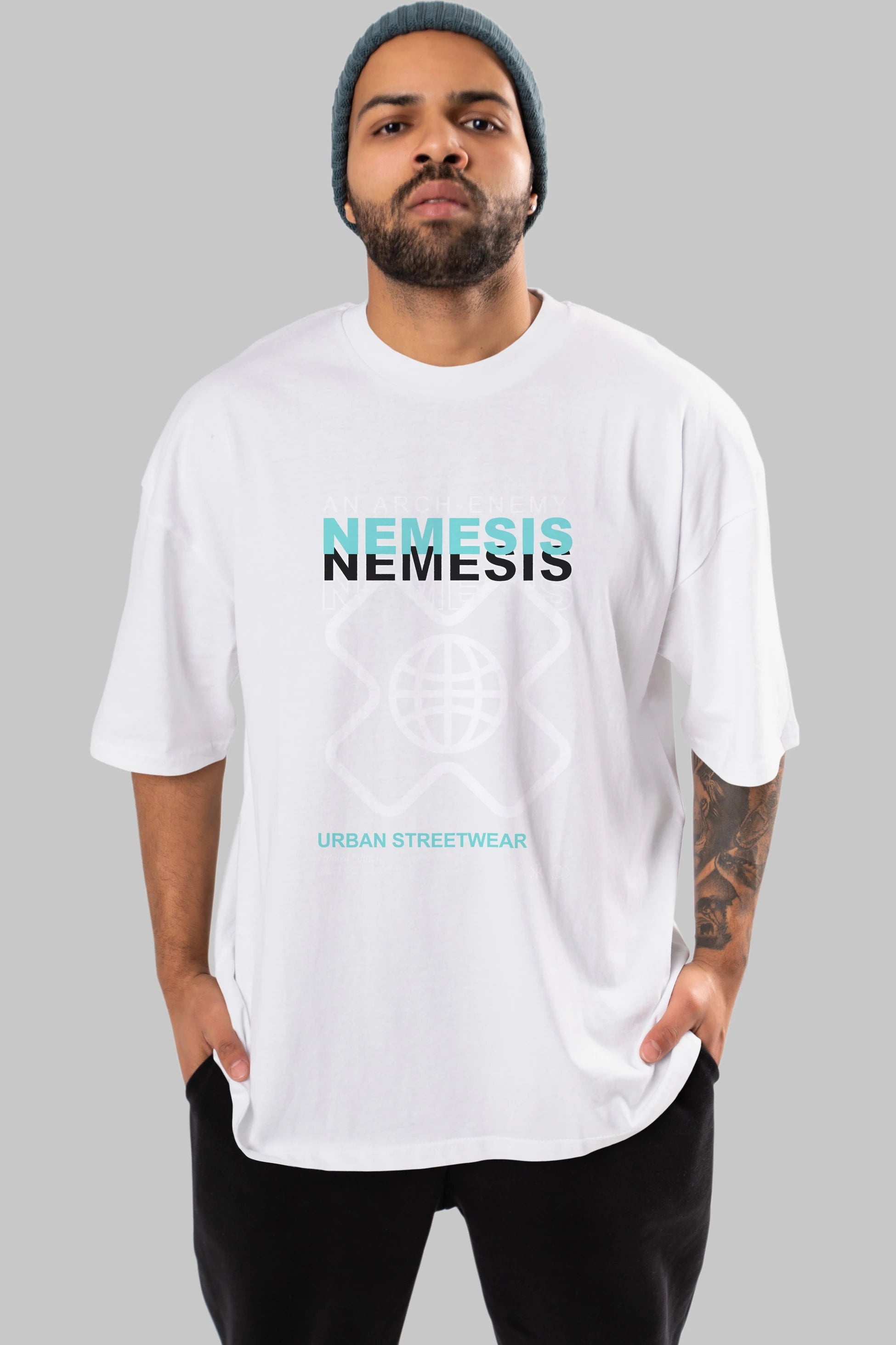 Nemesis Urban Ön Baskılı Oversize t-shirt Erkek Kadın Unisex