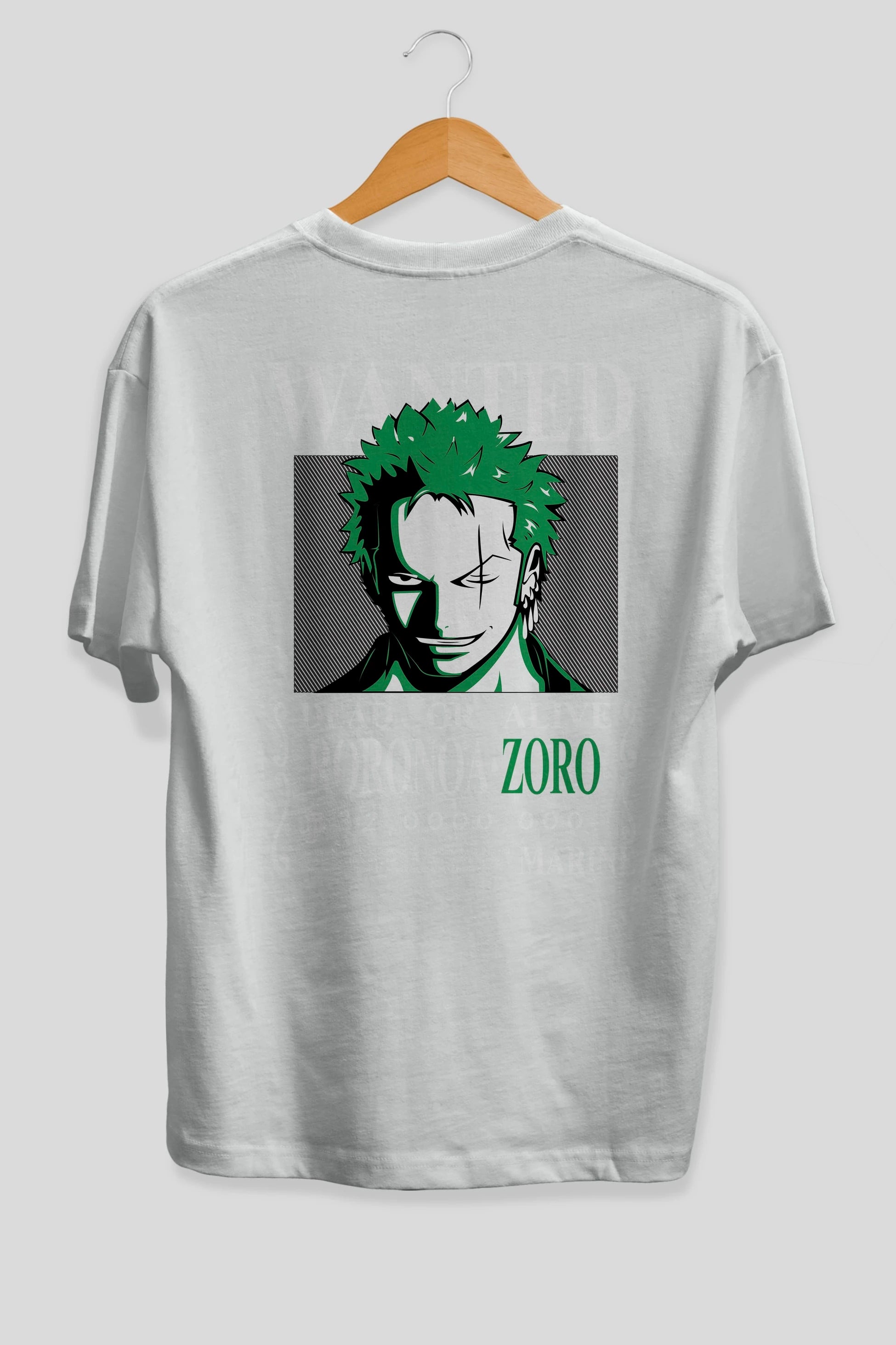 Roronoa Zoro Anime Arka Baskılı Oversize t-shirt Erkek Kadın Unisex %100 pamuk tişort