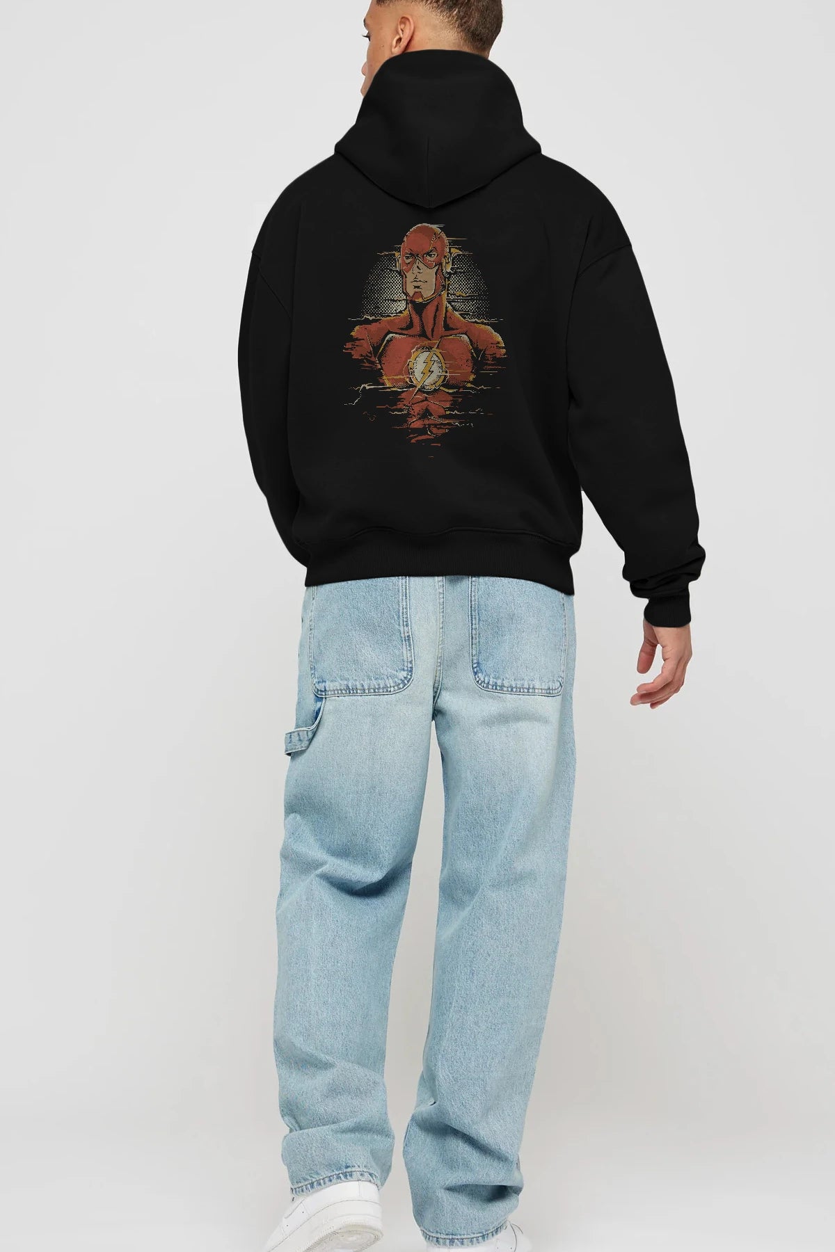 Flash Avengers Arka Baskılı Hoodie Oversize Kapüşonlu Sweatshirt Erkek Kadın Unisex