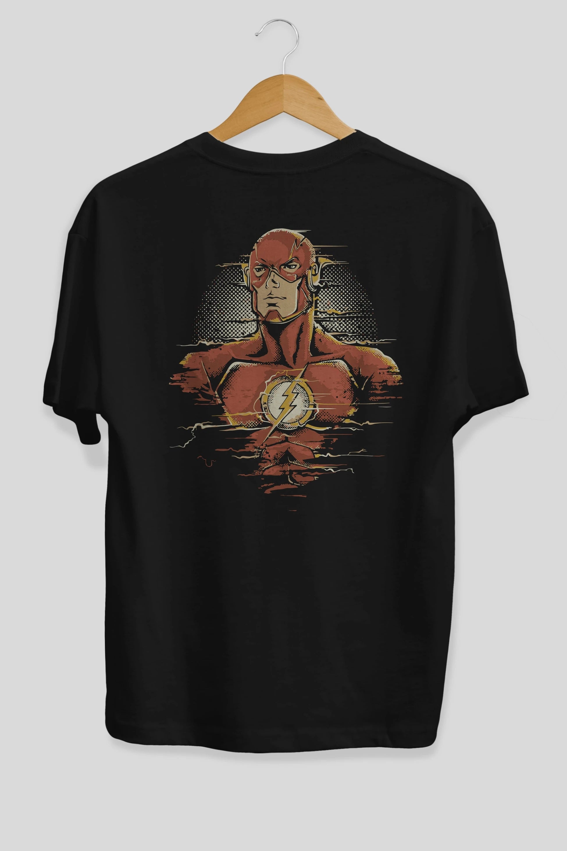 Flash Avengers Arka Baskılı Oversize t-shirt Erkek Kadın Unisex %100 Pamuk Bisiklet Yaka tişort