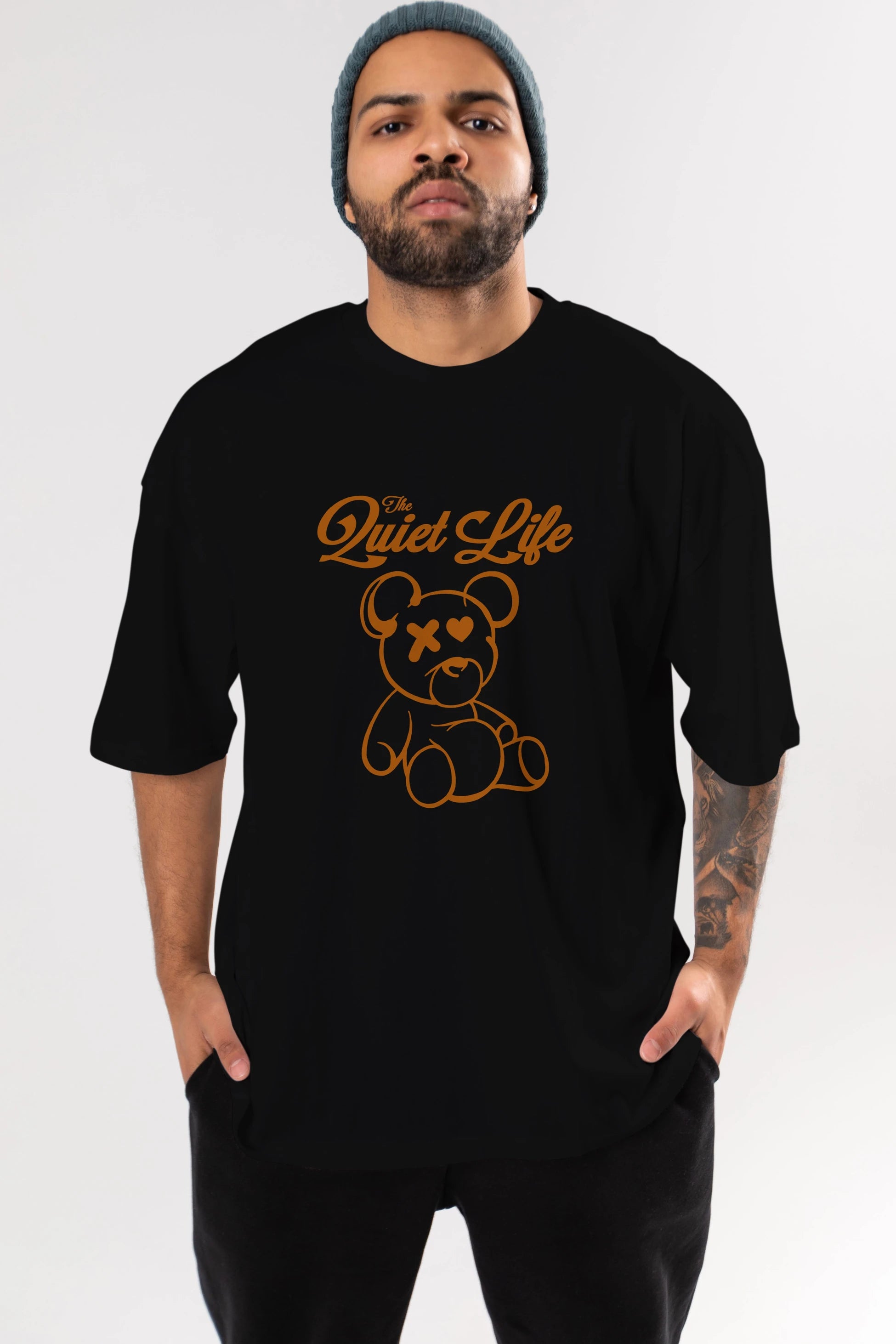 The Life Bear Ön Baskılı Oversize t-shirt Erkek Kadın Unisex
