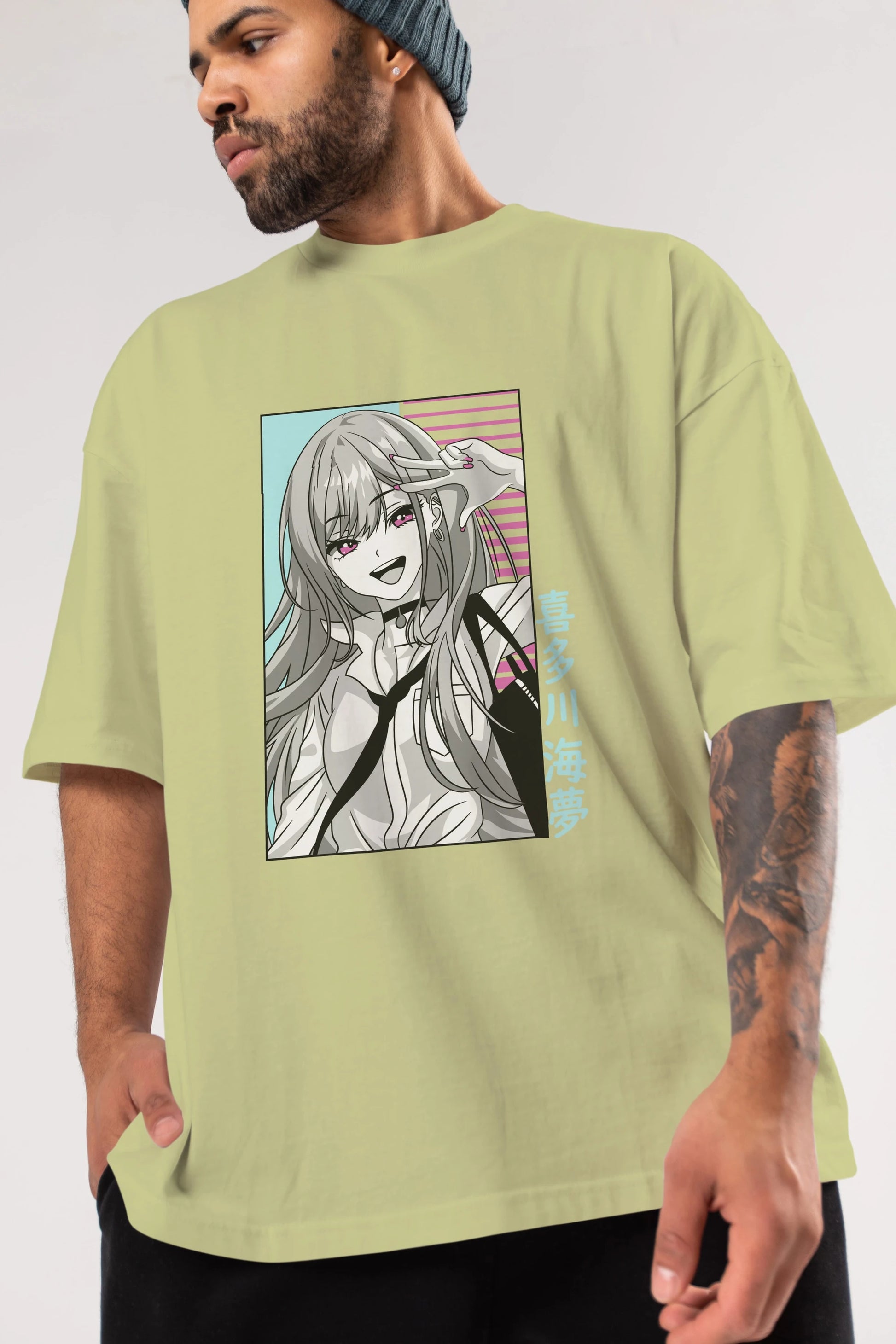 Marin Kitagawa 1 Anime Ön Baskılı Oversize t-shirt %100 pamuk Erkek Kadın Unisex