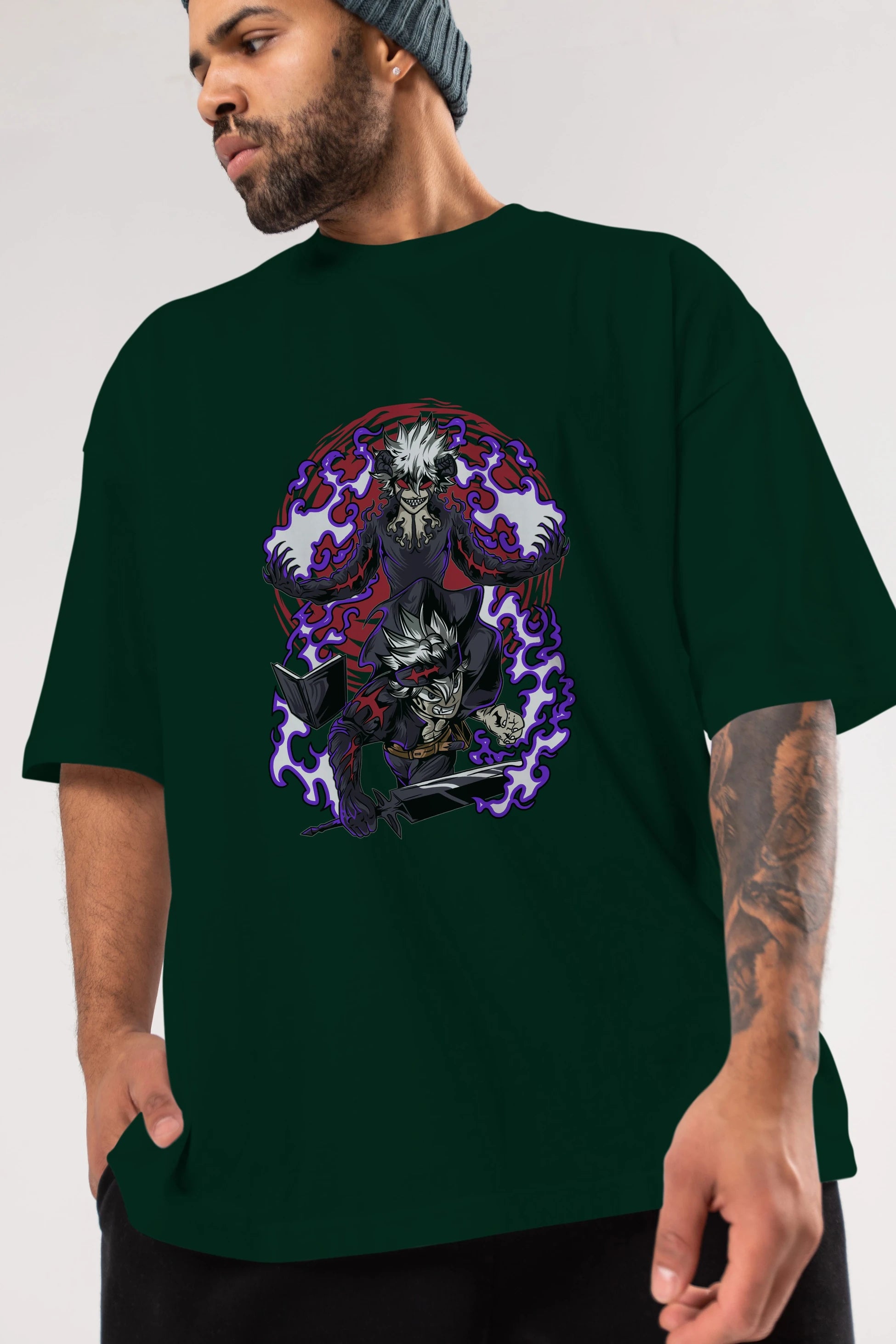 BLACK CLOVER DEVIL UNION Anime Ön Baskılı Oversize t-shirt %100 pamuk Erkek Kadın Unisex