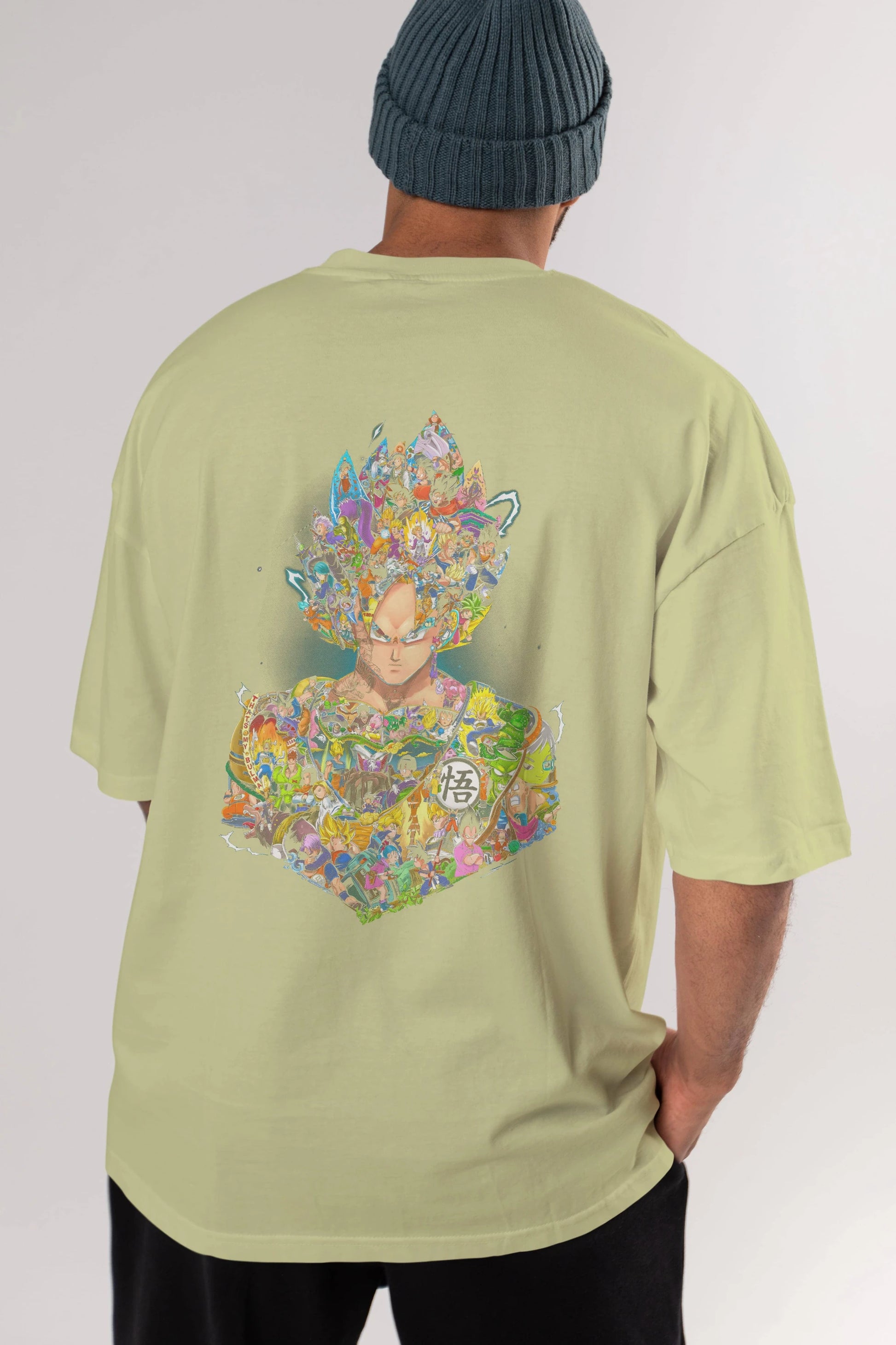 DRAGON BALL ART Anime Arka Baskılı Oversize t-shirt Erkek Kadın Unisex