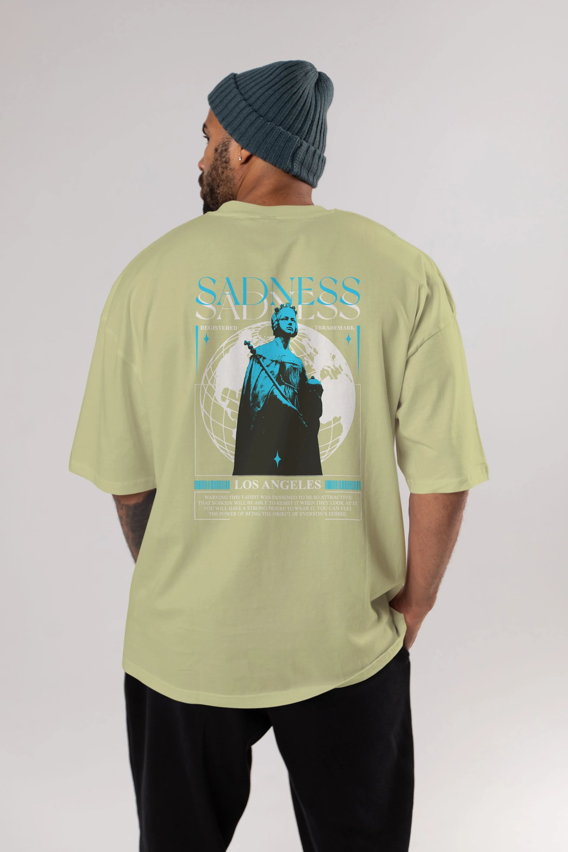 Sadness Los Angeles Arka Baskılı Oversize t-shirt Erkek Kadın Unisex