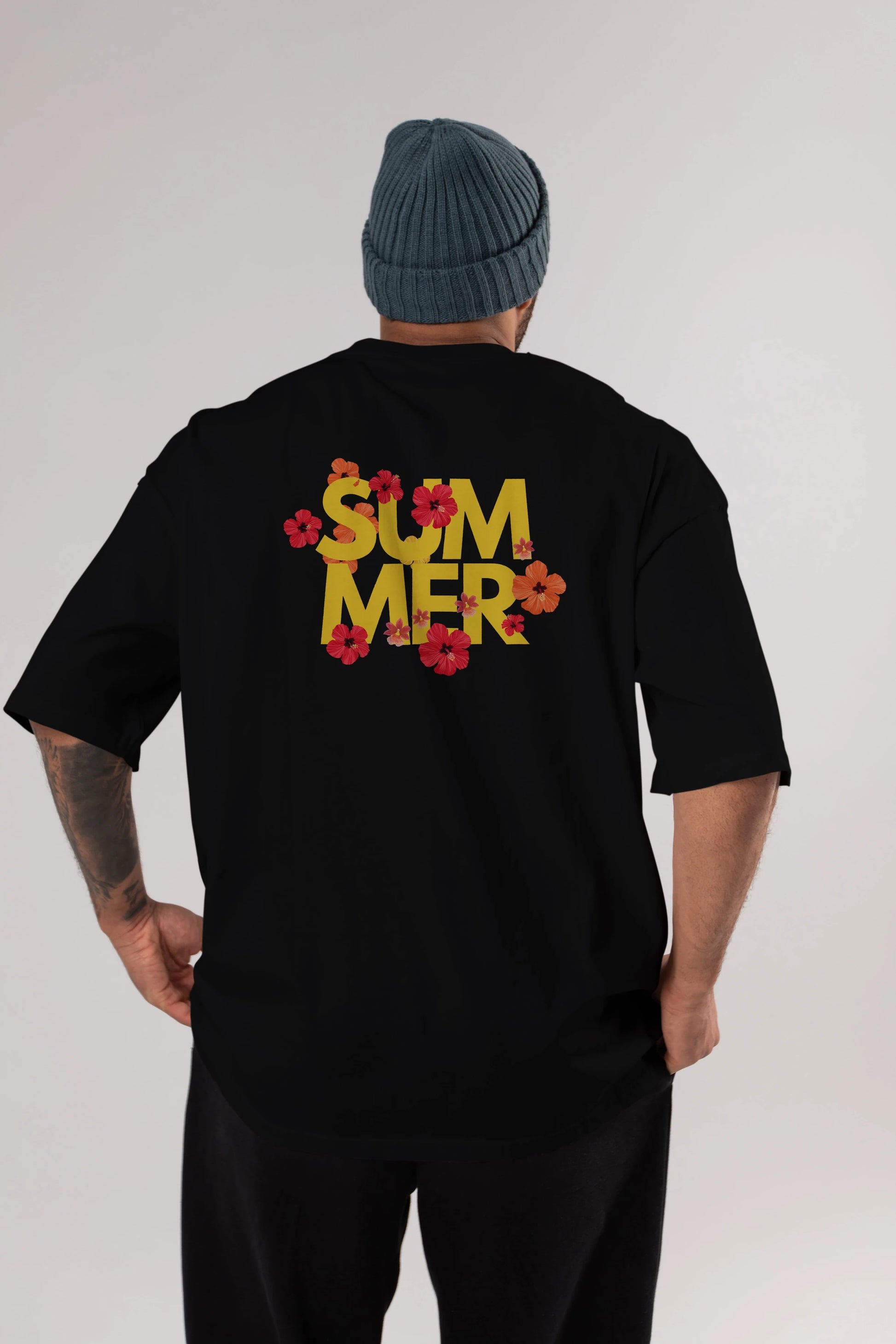 Summer Yazılı 2 Arka Baskılı Oversize t-shirt Erkek Kadın Unisex