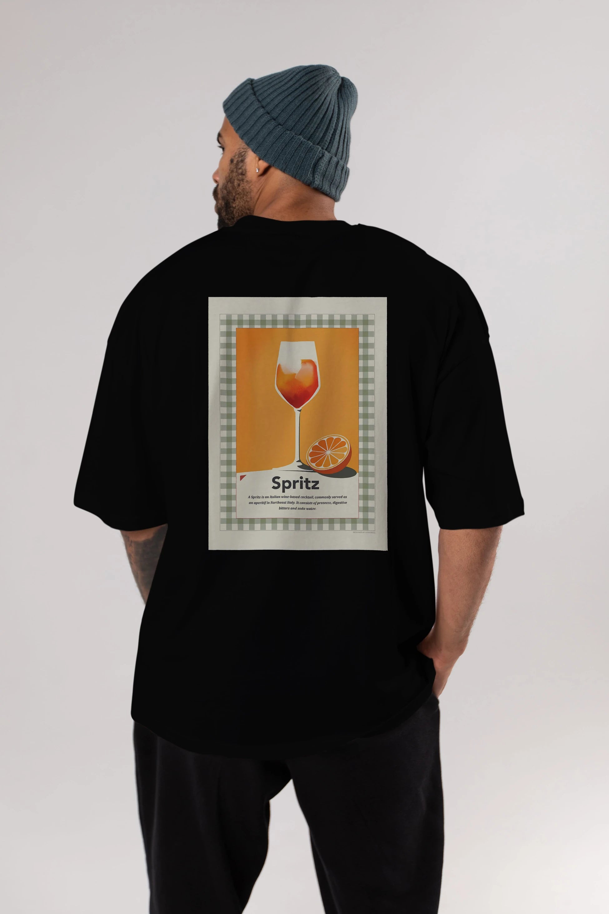 Aperol Spritz 5 Arka Baskılı Oversize t-shirt Erkek Kadın Unisex %100 Pamuk Bisiklet Yaka tişort