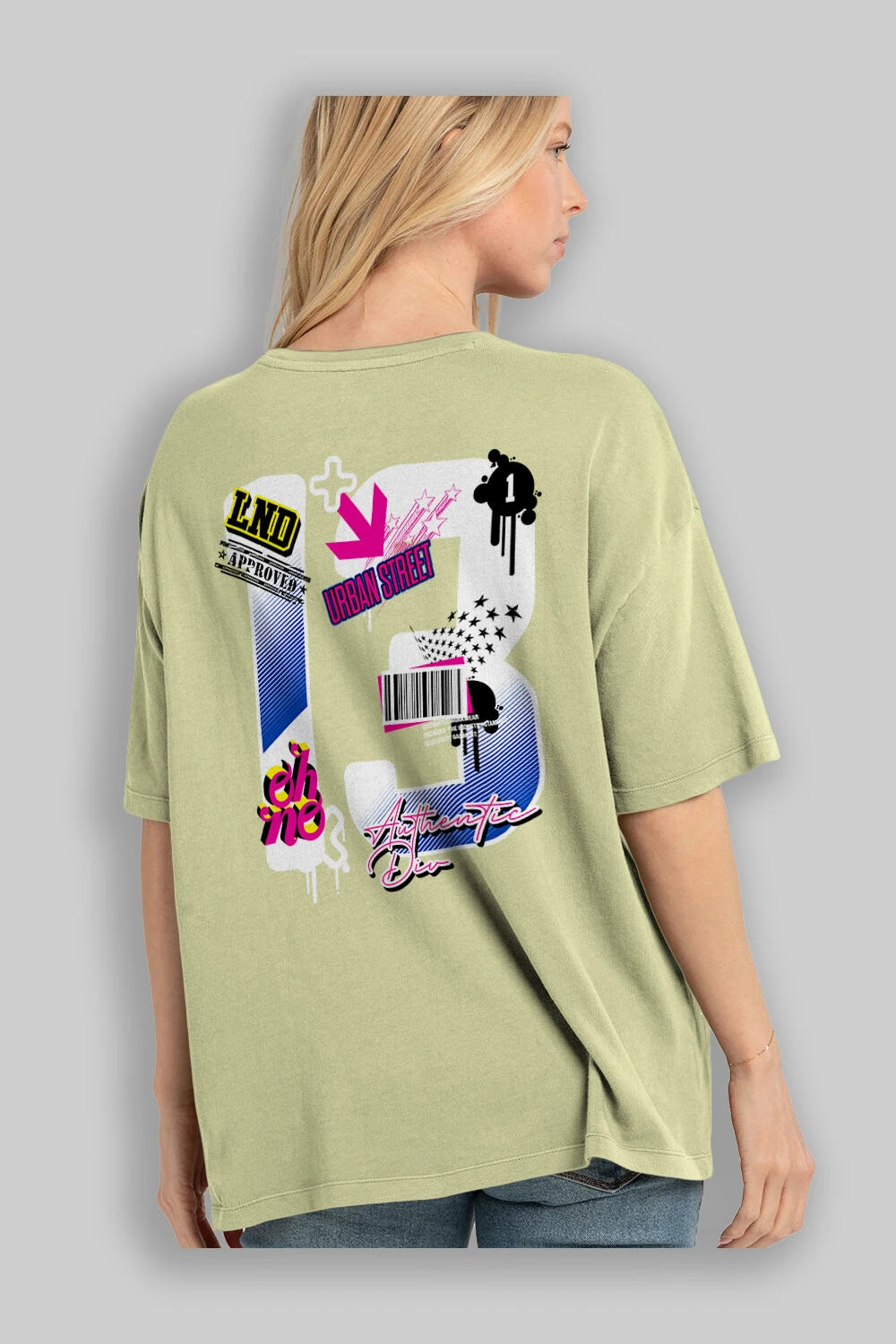 Urban Street 13 Arka Baskılı Oversize t-shirt Erkek Kadın Unisex