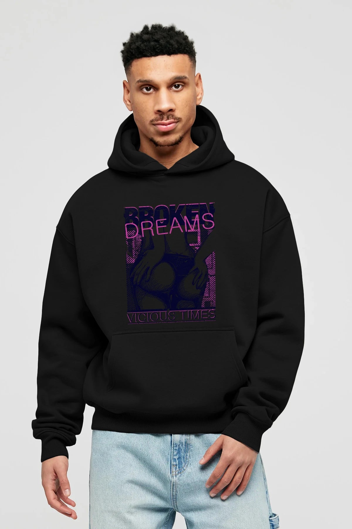Broken Dreams Ön Baskılı Hoodie Oversize Kapüşonlu Sweatshirt Erkek Kadın Unisex