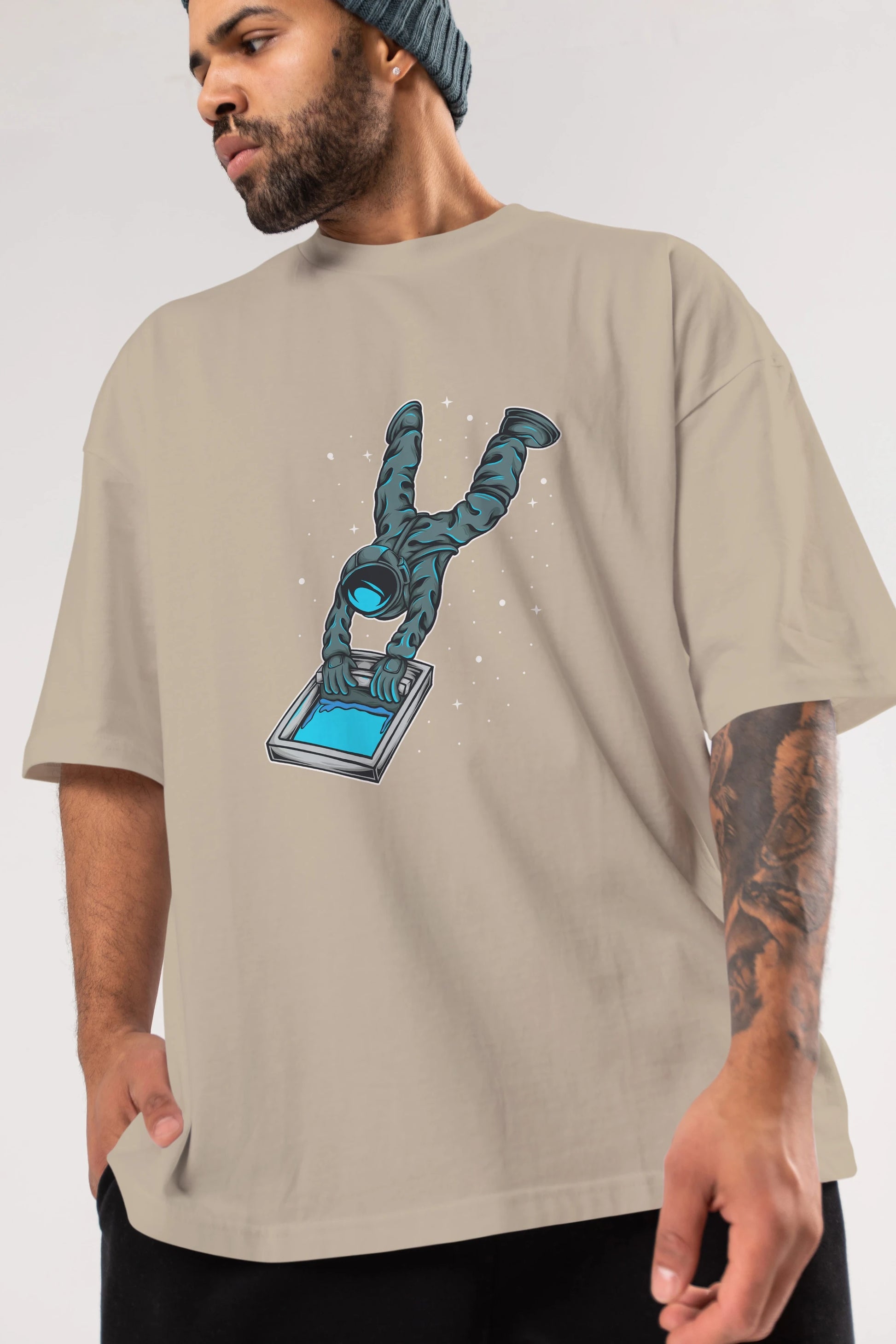 Astroscreen Ön Baskılı Oversize t-shirt Erkek Kadın Unisex