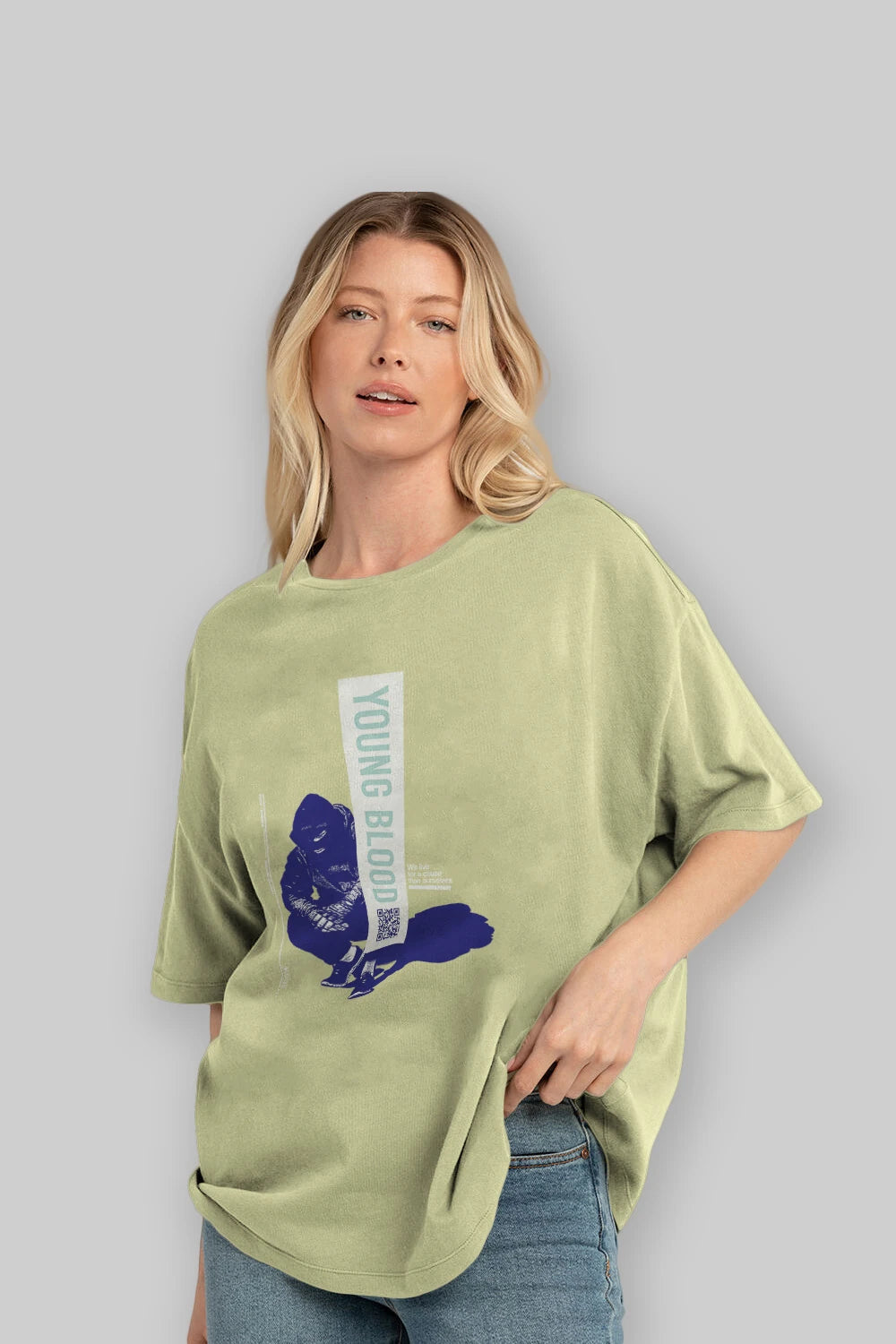 Young Blood Ön Baskılı Oversize t-shirt Erkek Kadın Unisex