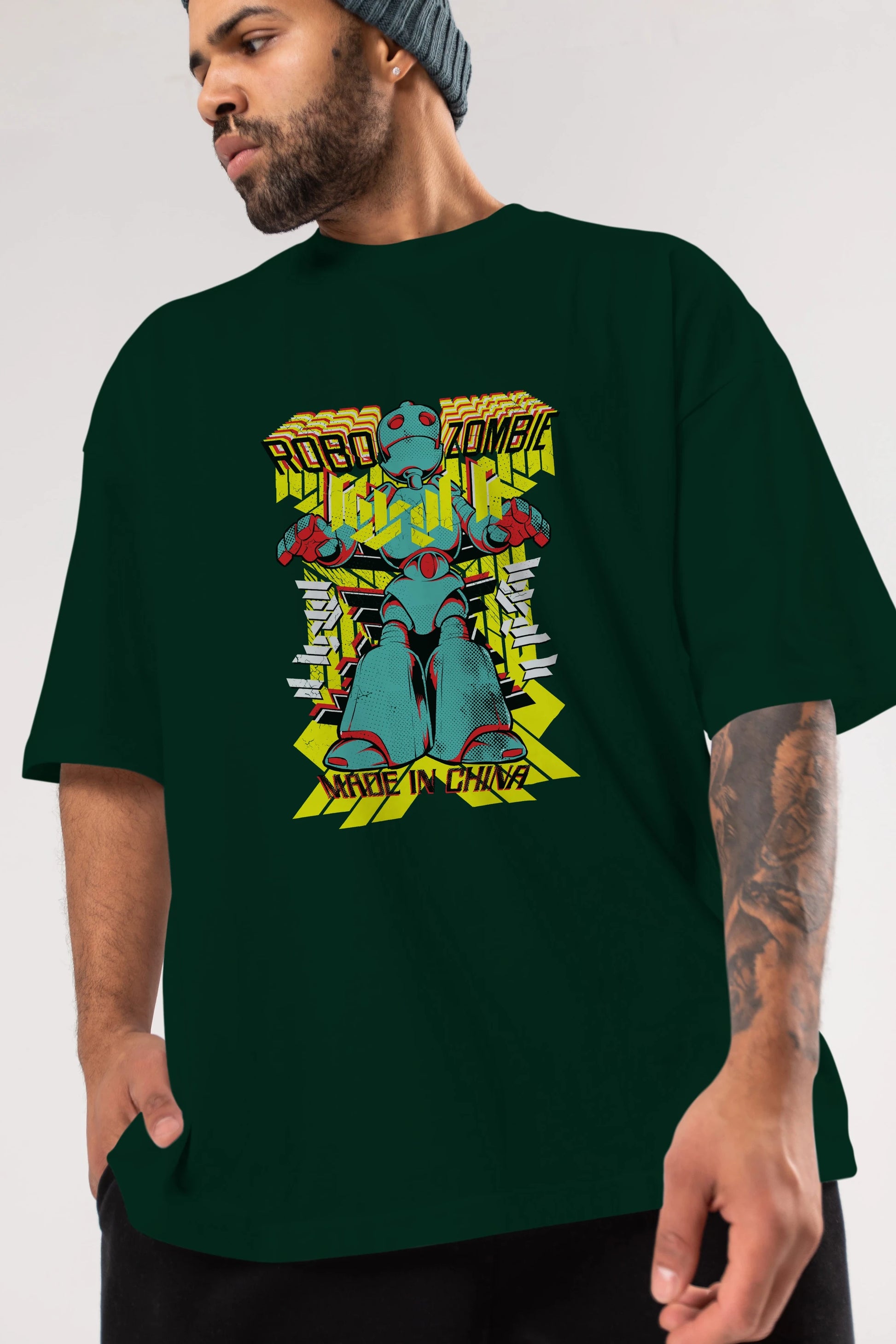 Robo Zombie Ön Baskılı Oversize t-shirt Erkek Kadın Unisex