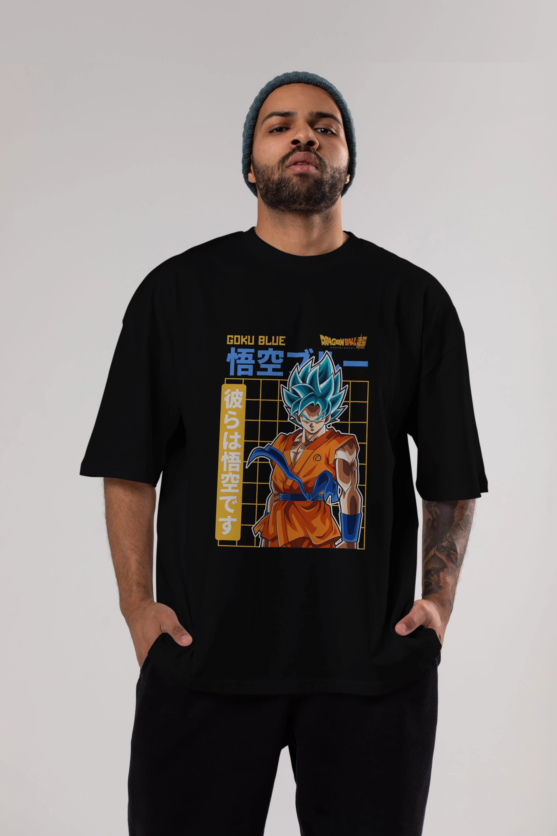 GOKU 1 Anime Ön Baskılı Oversize t-shirt %100 pamuk Erkek Kadın Unisex
