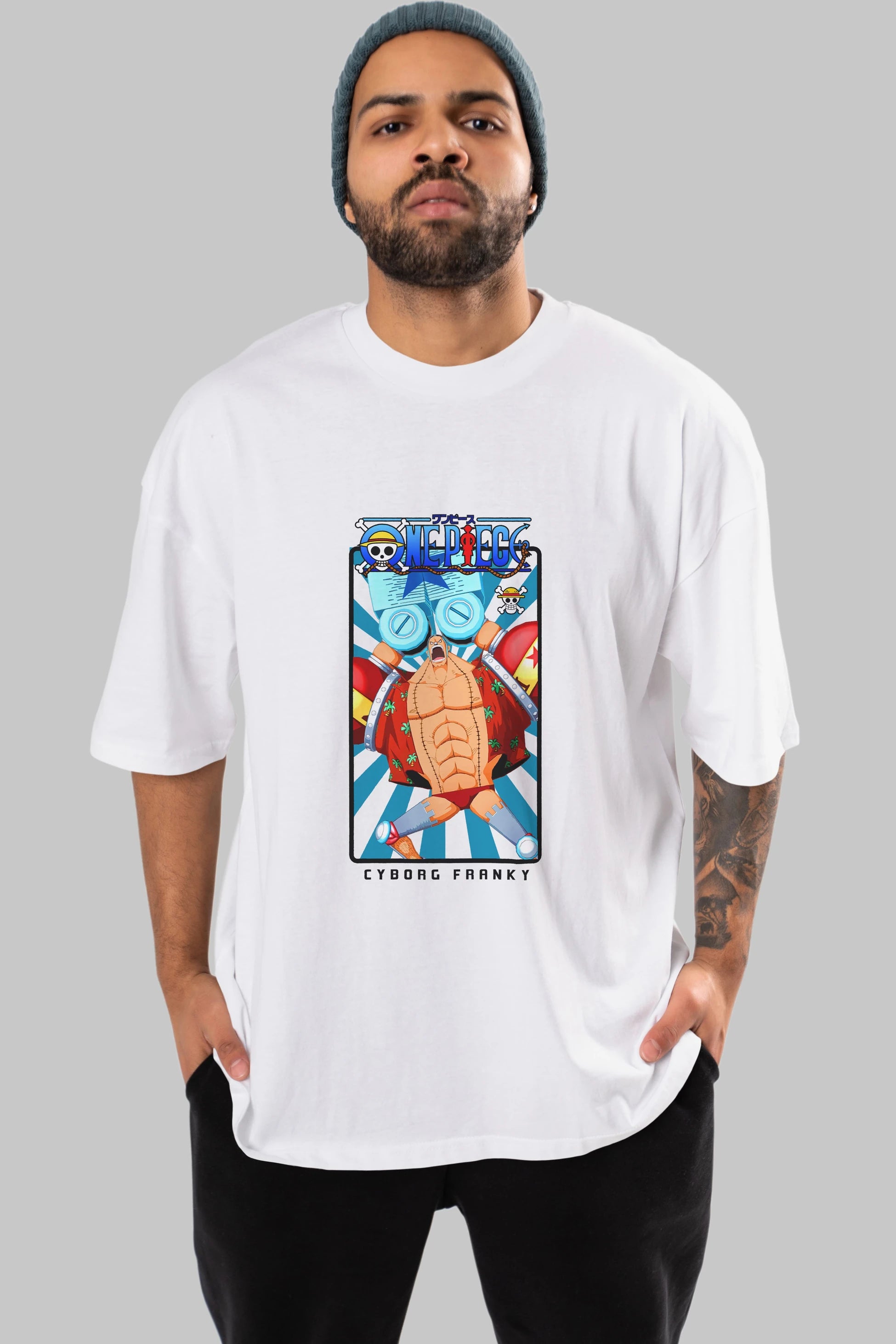 Franky Anime Ön Baskılı Oversize t-shirt Erkek Kadın Unisex
