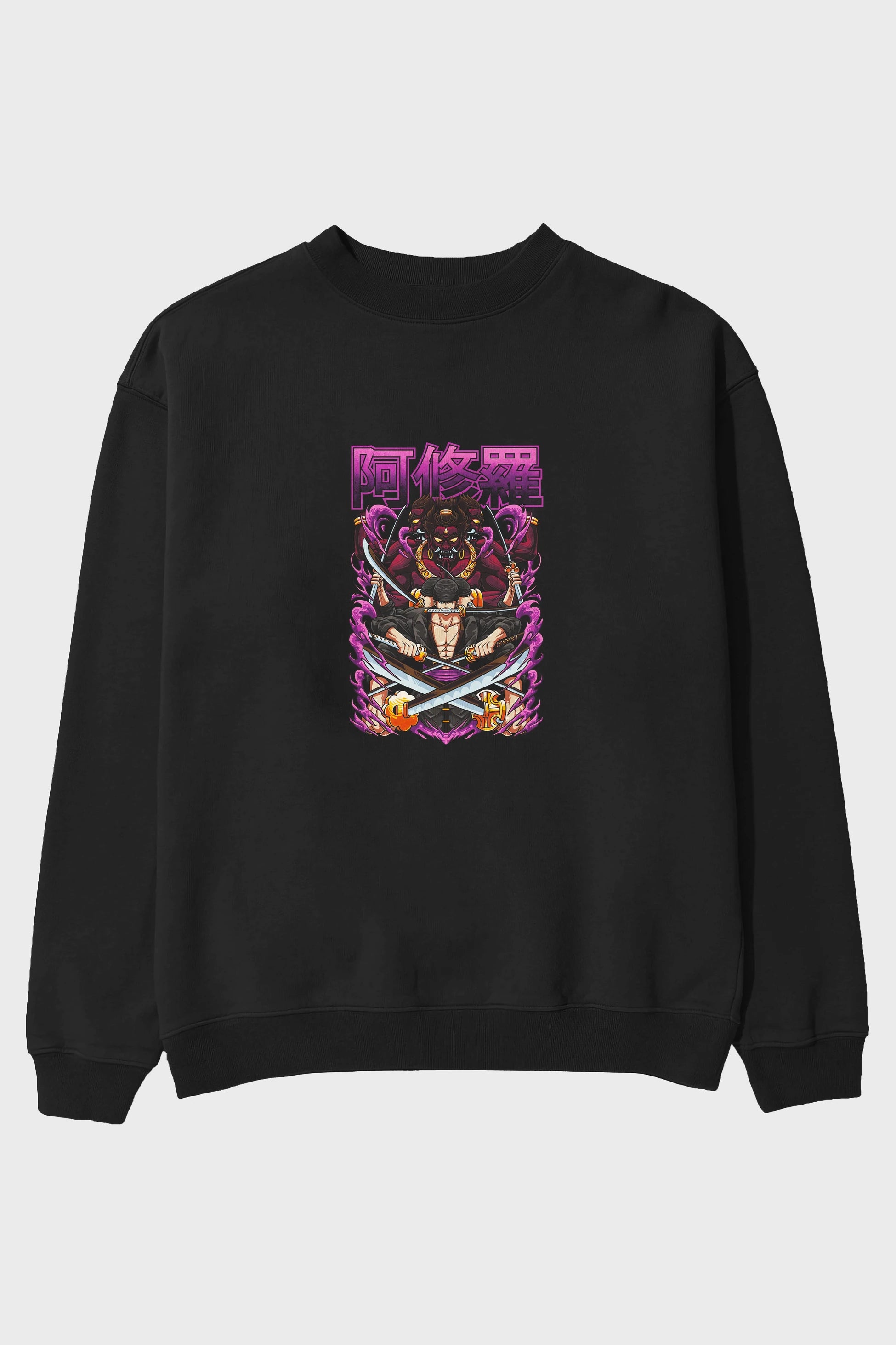 Roronoa Zoro 1 Anime Ön Baskılı Oversize Sweatshirt Erkek Kadın Unisex