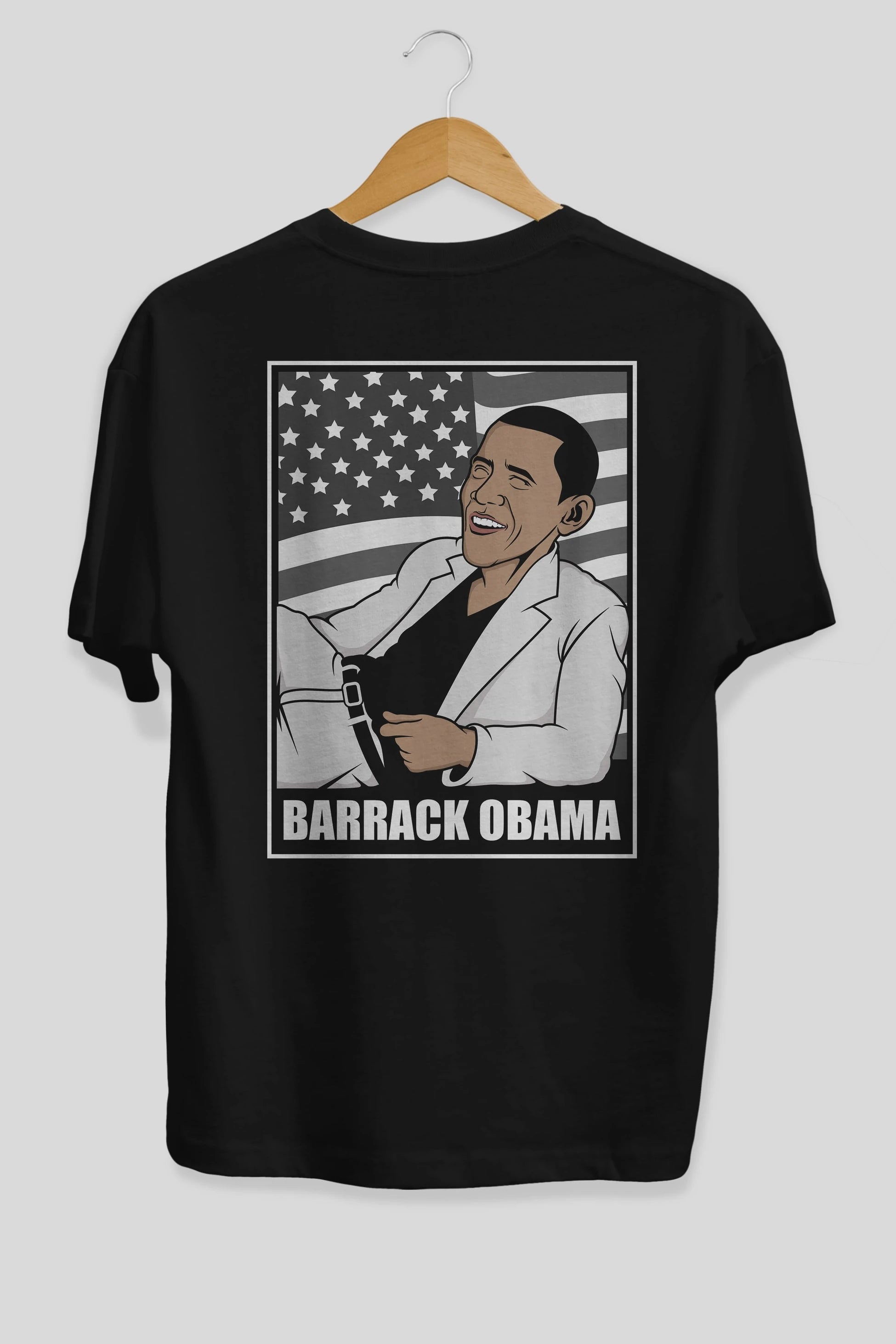 Obama Thriller Arka Baskılı Oversize t-shirt Erkek Kadın Unisex %100 Pamuk tişort