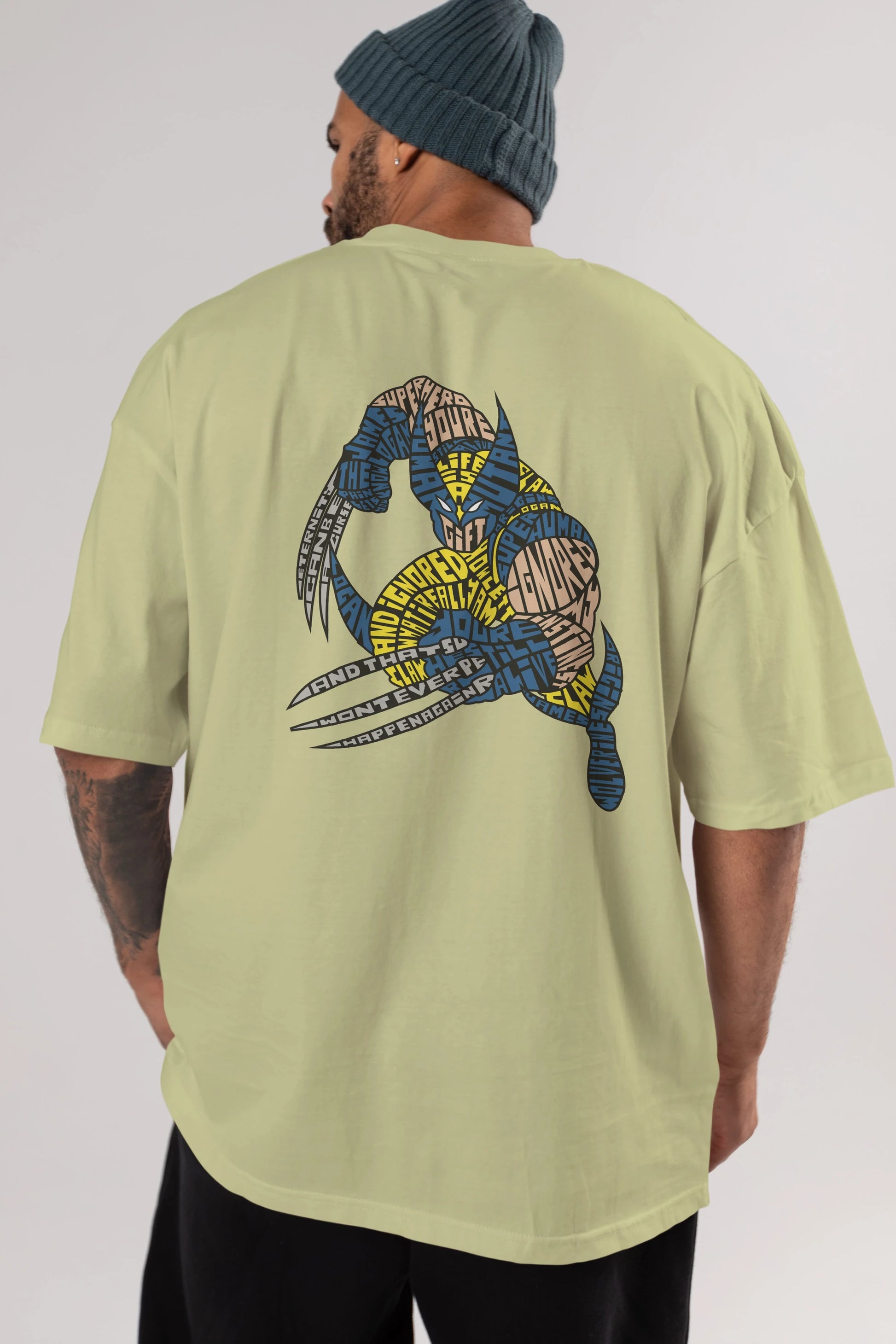 Logan Arka Baskılı Oversize t-shirt %100 pamuk Erkek Kadın Unisex