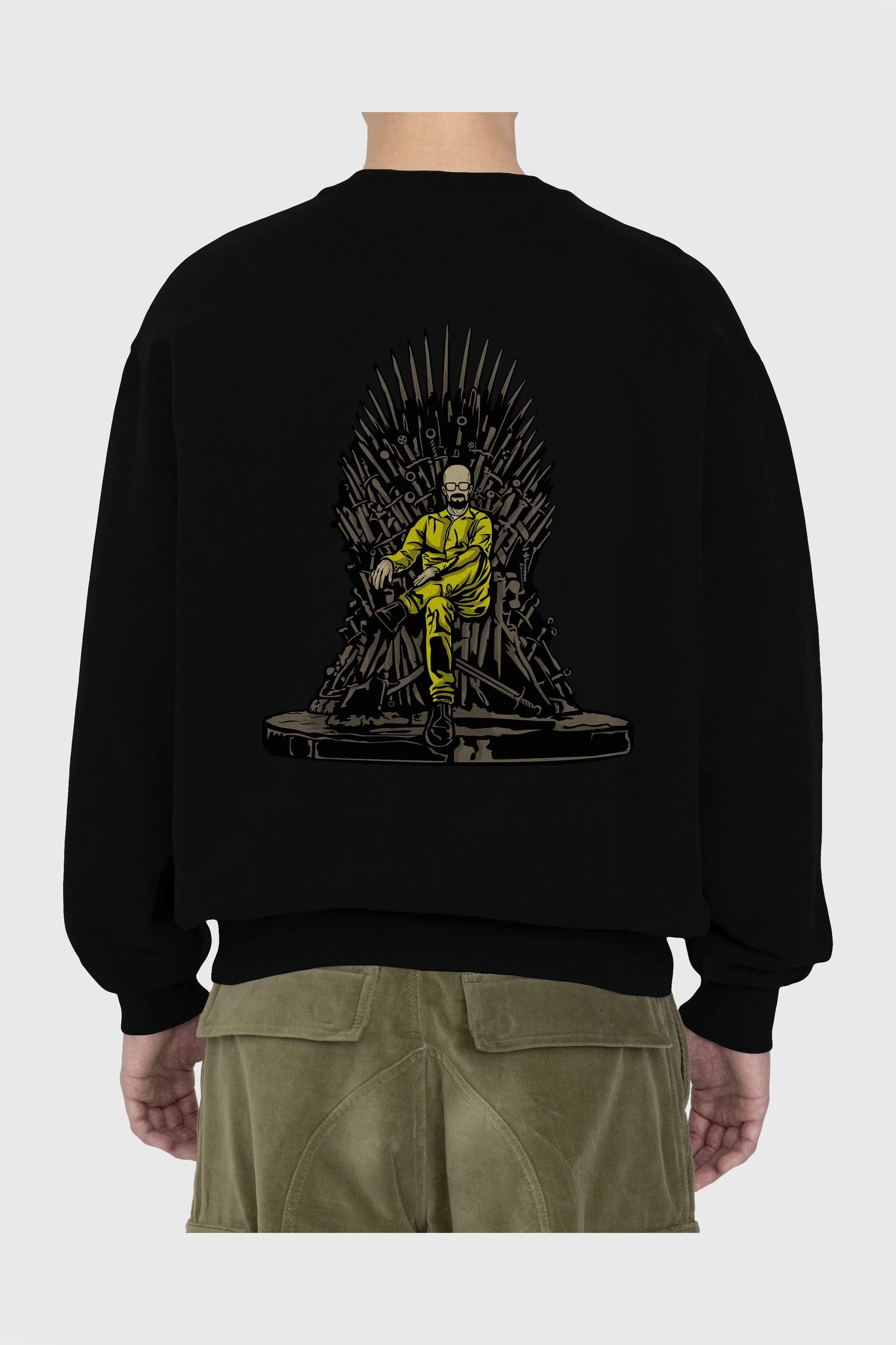 Danger Throne Arka Baskılı Oversize Sweatshirt Erkek Kadın Unisex