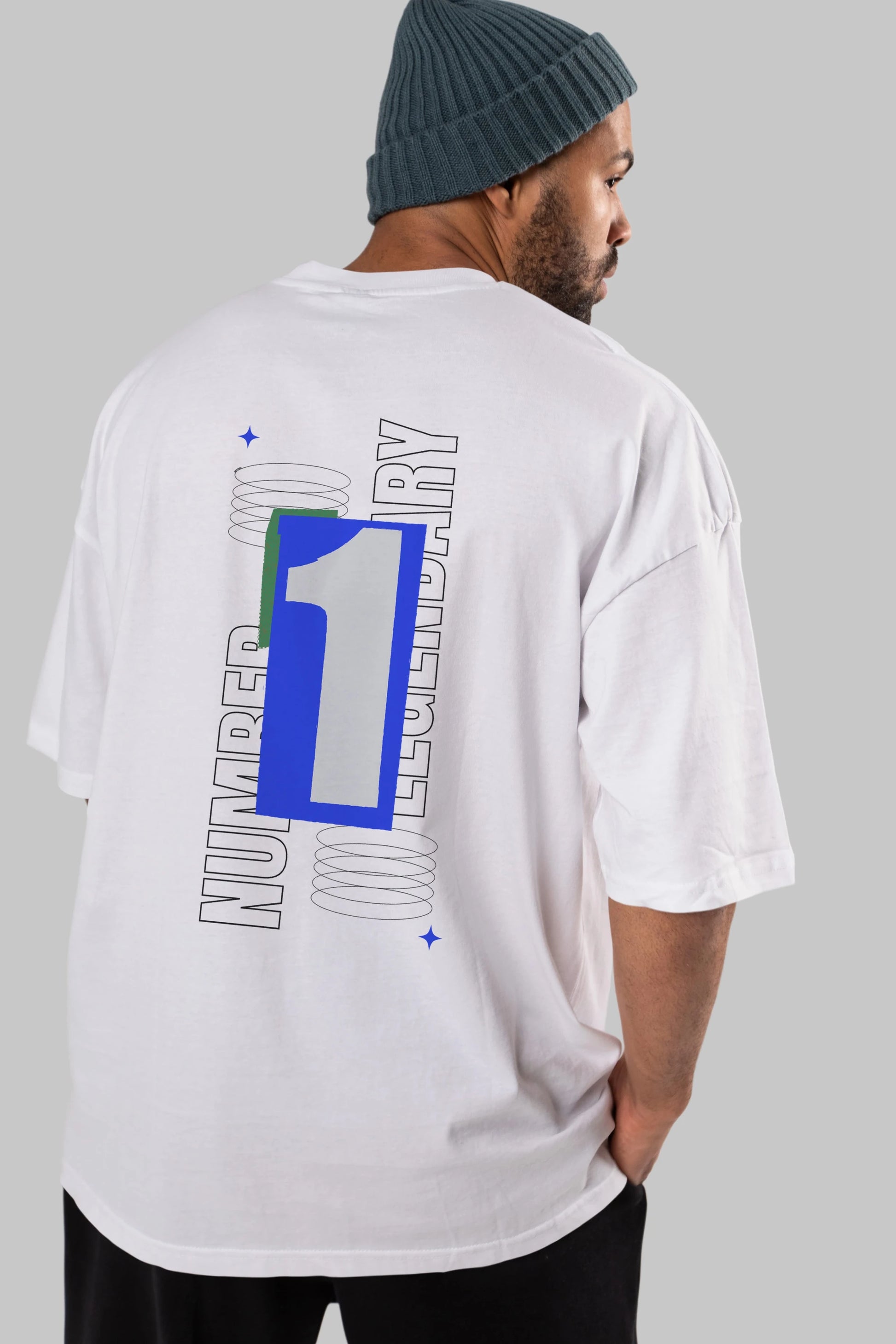 Number 1 Yazılı Arka Baskılı Oversize t-shirt Erkek Kadın Unisex