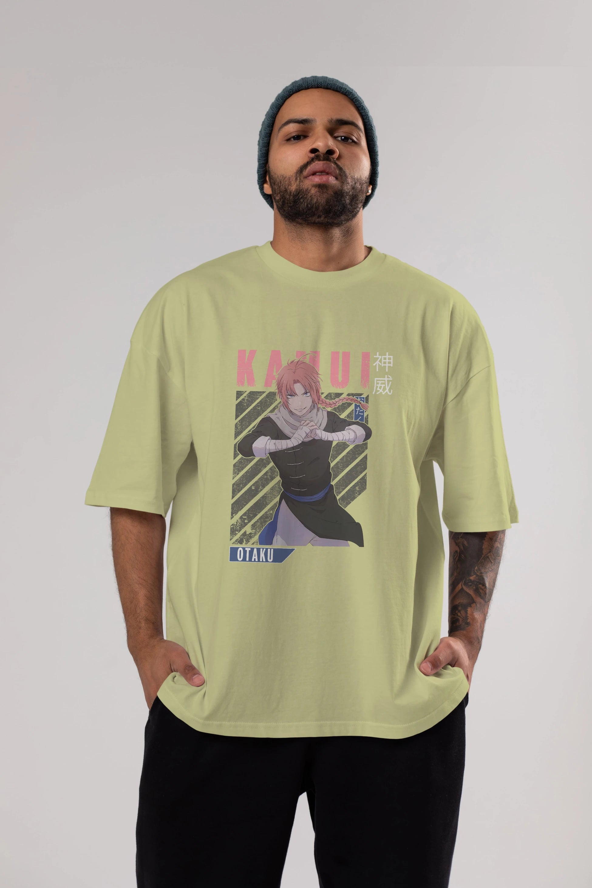 Kamui GINTAMA Anime Ön Baskılı Oversize t-shirt %100 pamuk Erkek Kadın Unisex