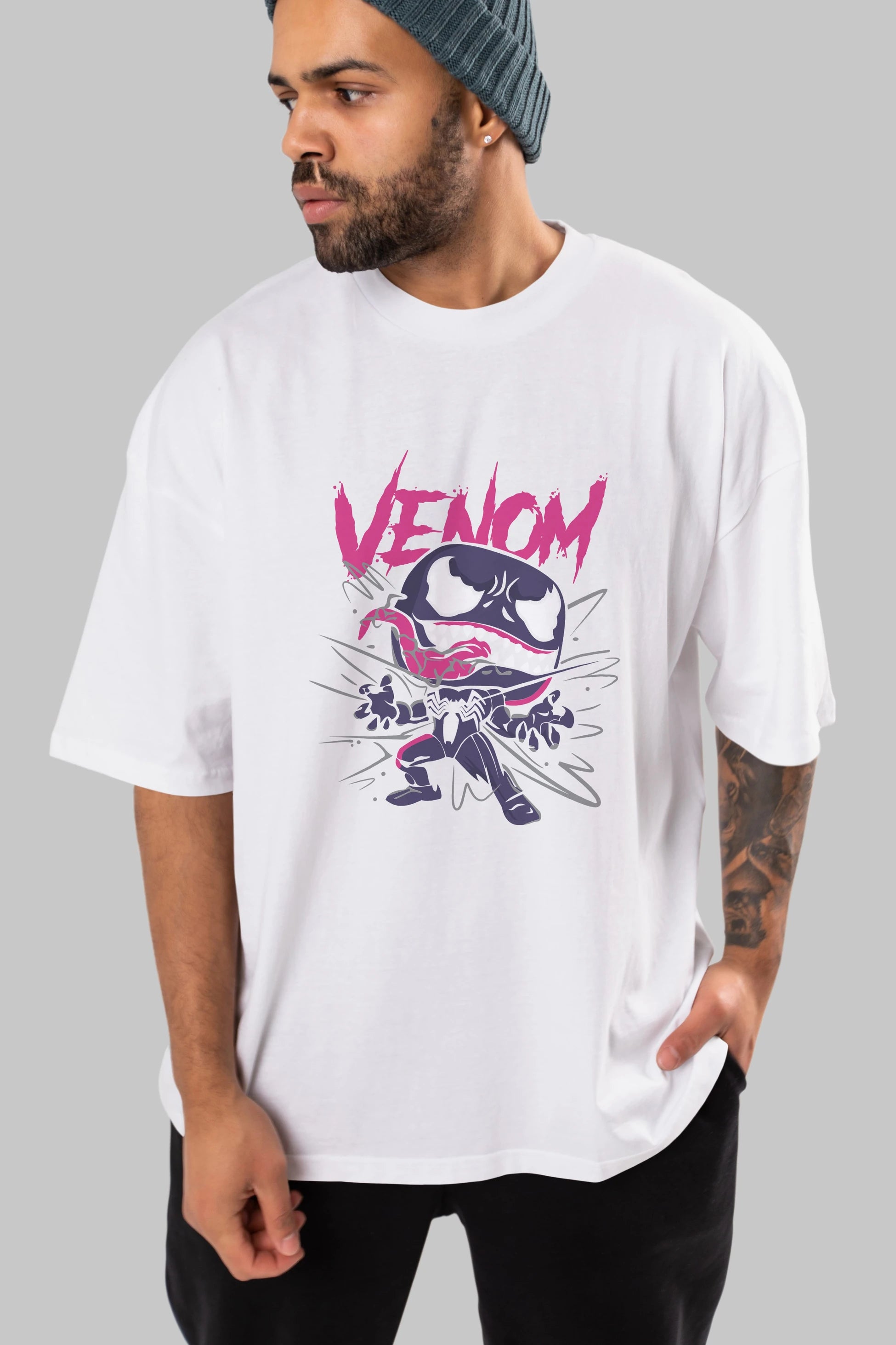 Venom (20) Ön Baskılı Oversize t-shirt Erkek Kadın Unisex %100 Pamuk Bisiklet Yaka tişort