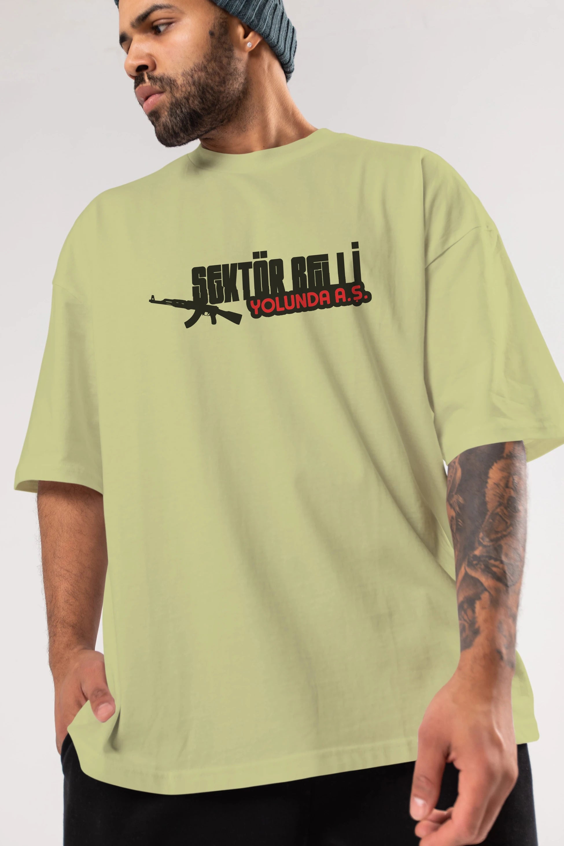 Sektör Belli Ön Baskılı Oversize t-shirt %100 pamuk Erkek Kadın Unisex