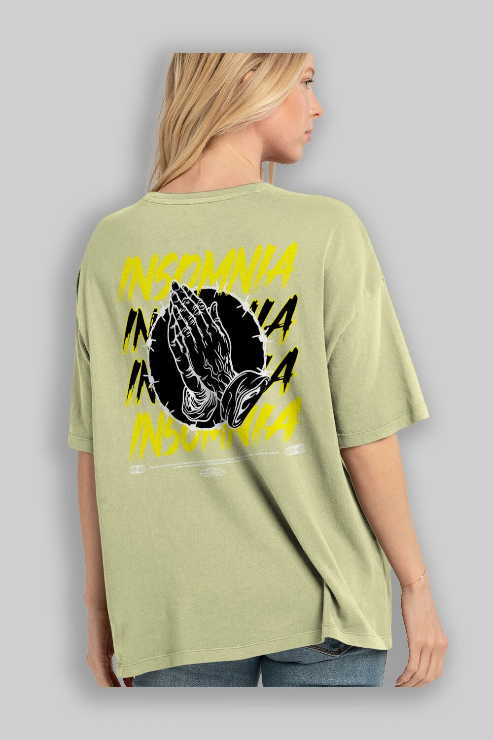 Insomnia Streetwear Arka Baskılı Oversize t-shirt Erkek Kadın Unisex
