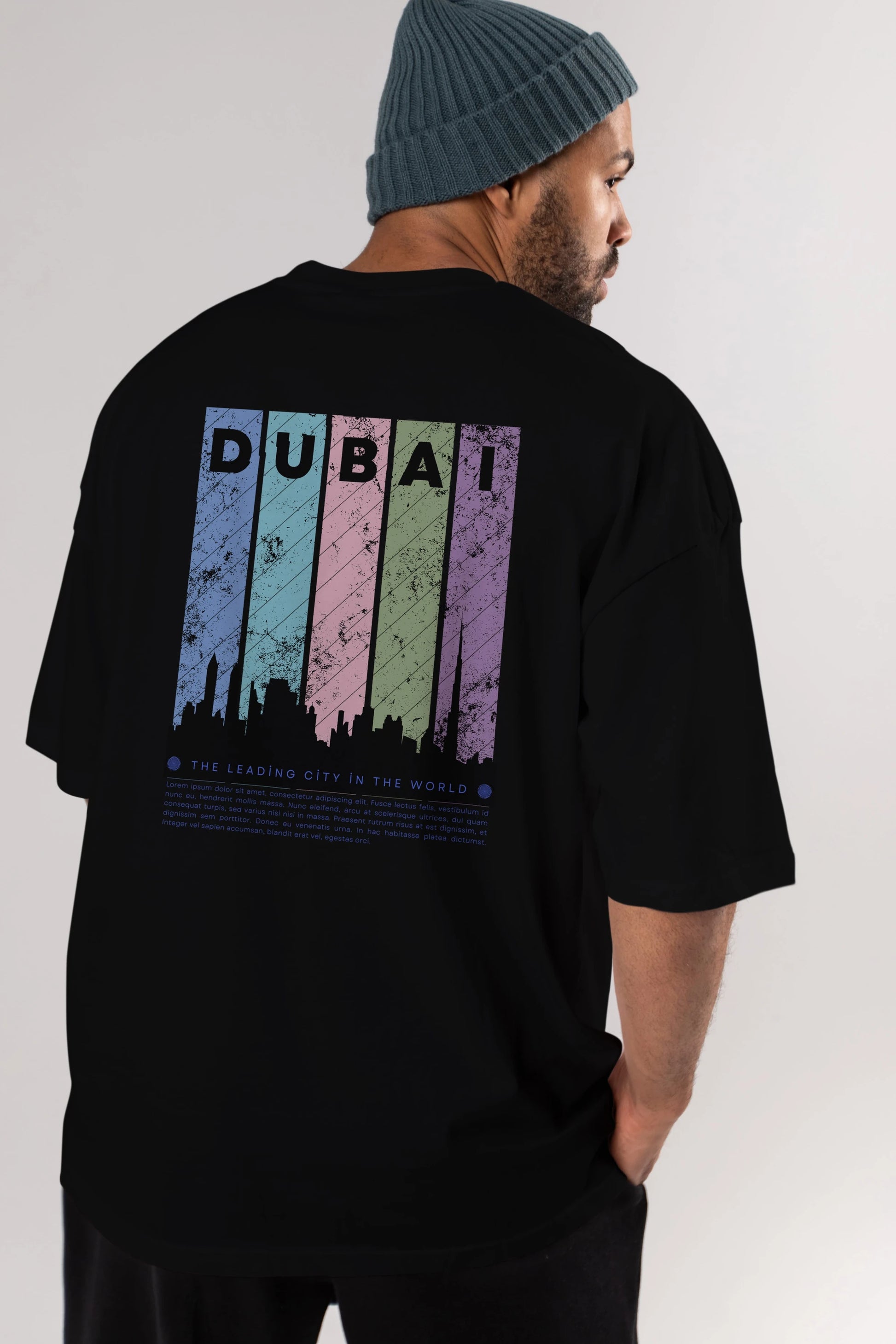 Dubai Yazılı Arka Baskılı Oversize t-shirt Erkek Kadın Unisex