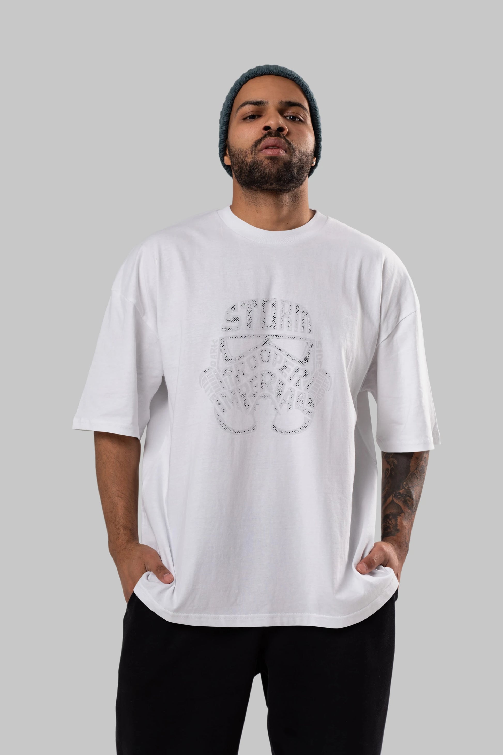 Storm Trooper Ön Baskılı Oversize t-shirt %100 pamuk Erkek Kadın Unisex