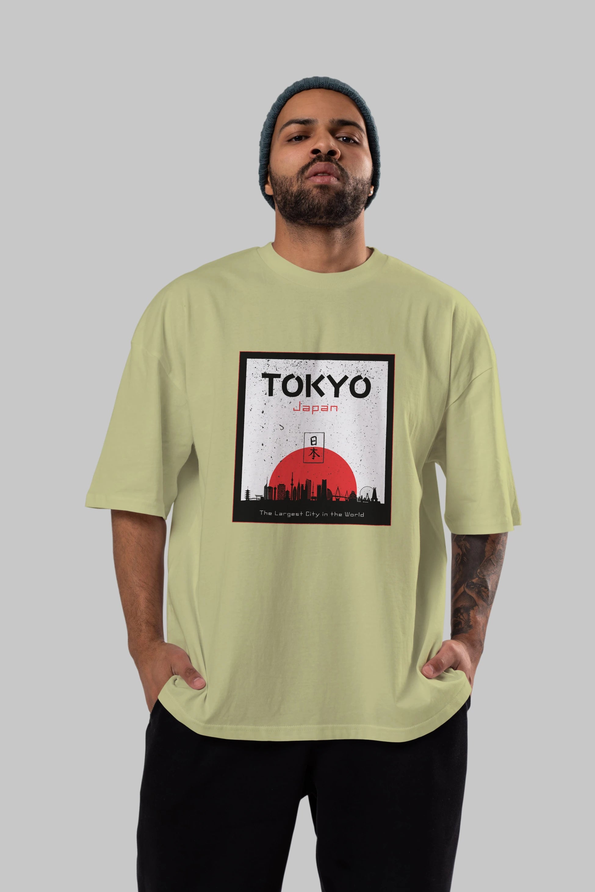 Tokyo Japan Yazılı Ön Baskılı Oversize t-shirt Erkek Kadın Unisex