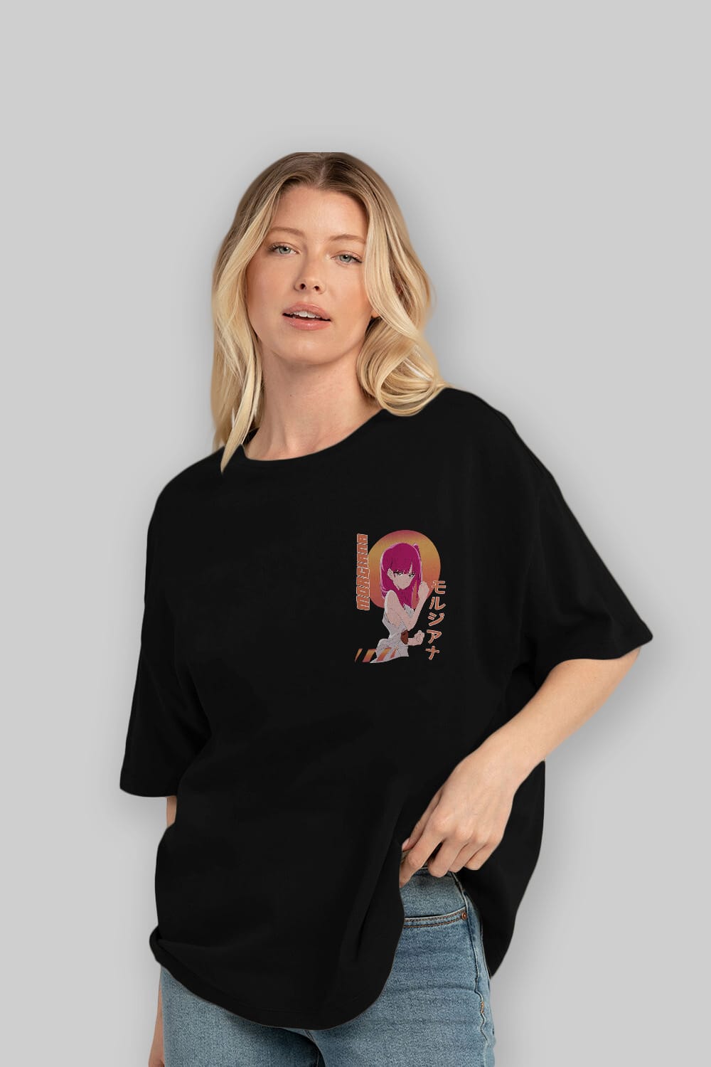 Morgiana 5 Ön Sol Baskılı Oversize t-shirt Erkek Kadın Unisex %100 Pamuk Bisiklet Yaka tişort