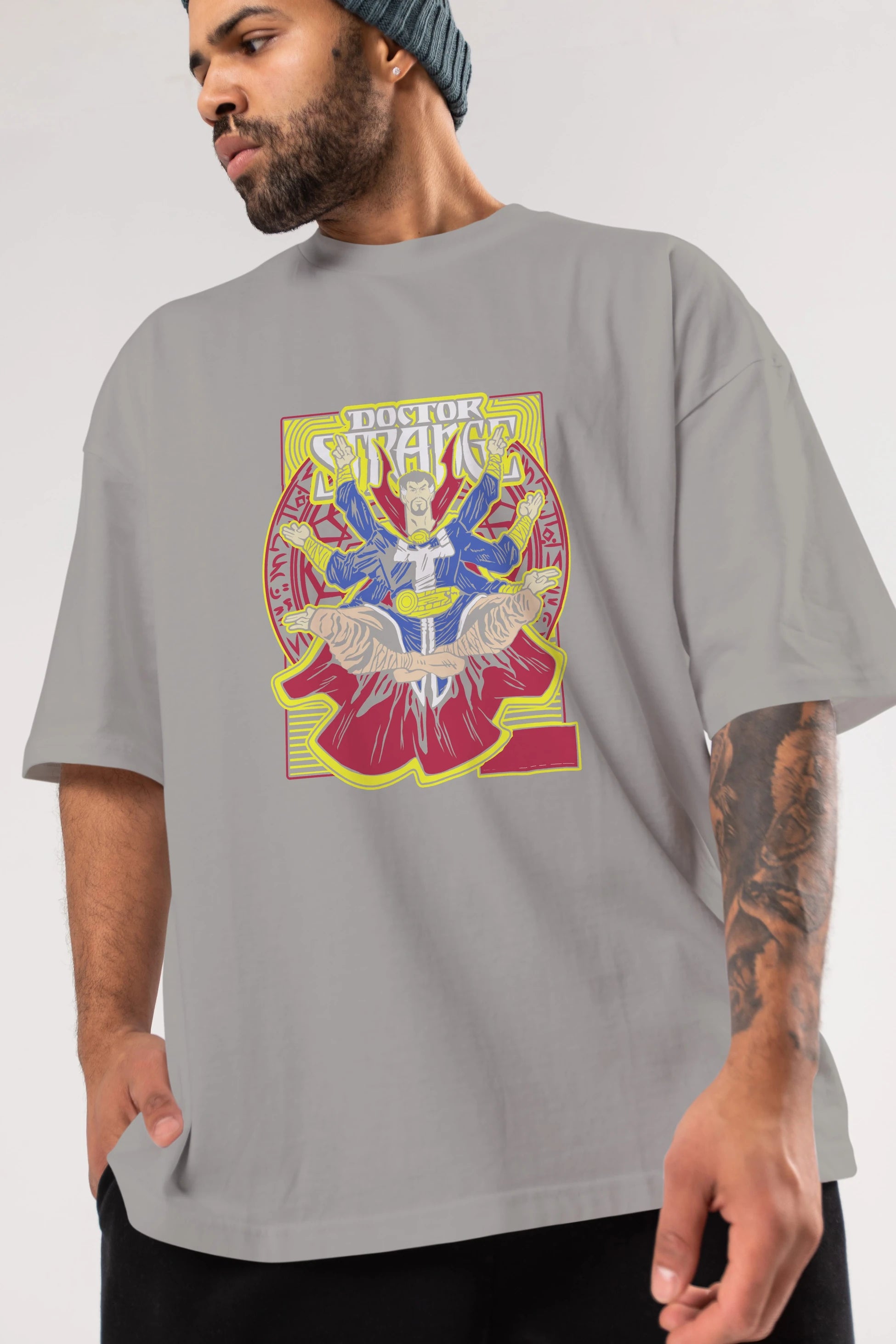 Doctor Strange (1) Ön Baskılı Oversize t-shirt Erkek Kadın Unisex %100 Pamuk Bisiklet Yaka tişort