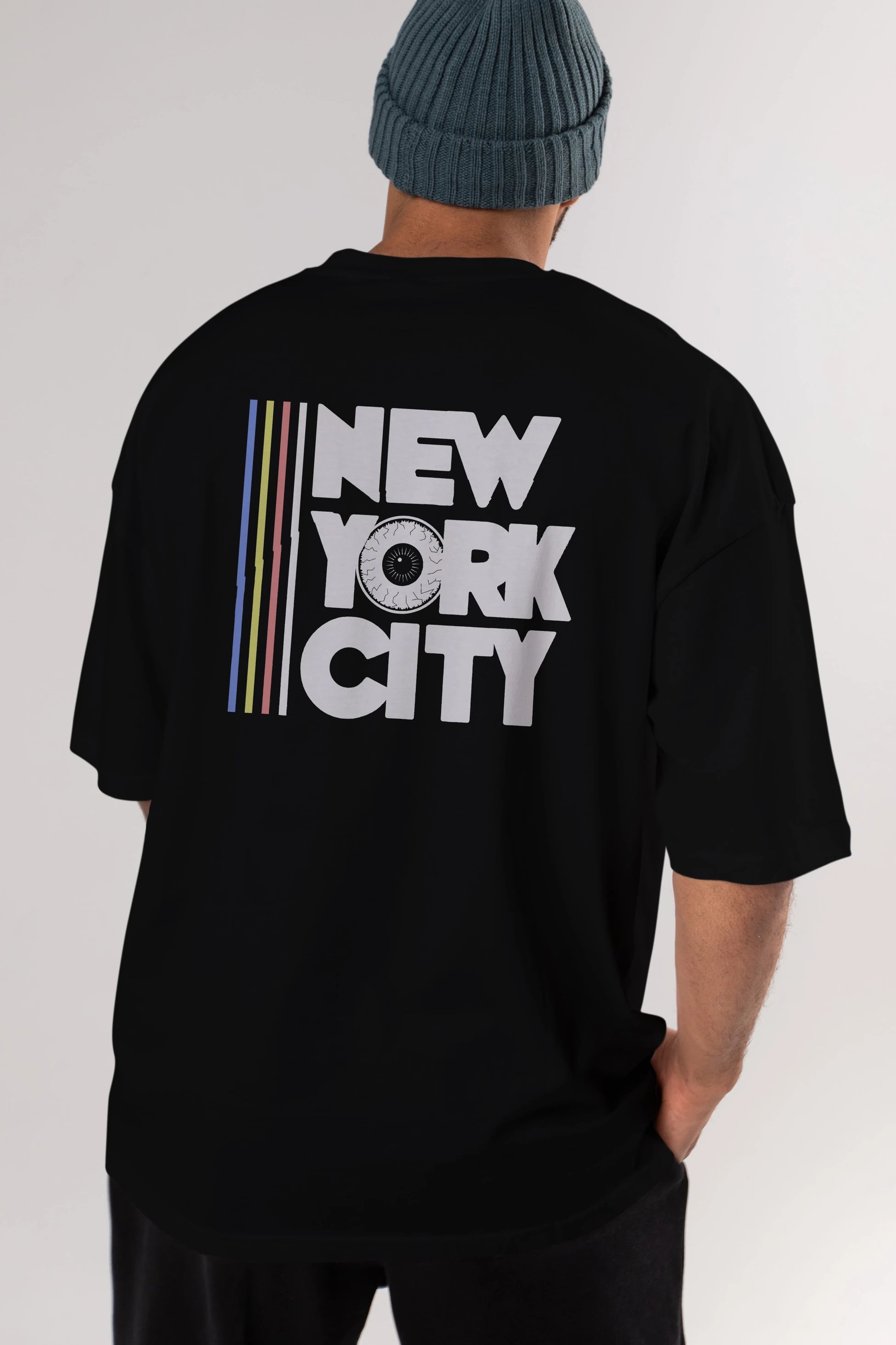 New York City Style Arka Baskılı Oversize t-shirt Erkek Kadın Unisex