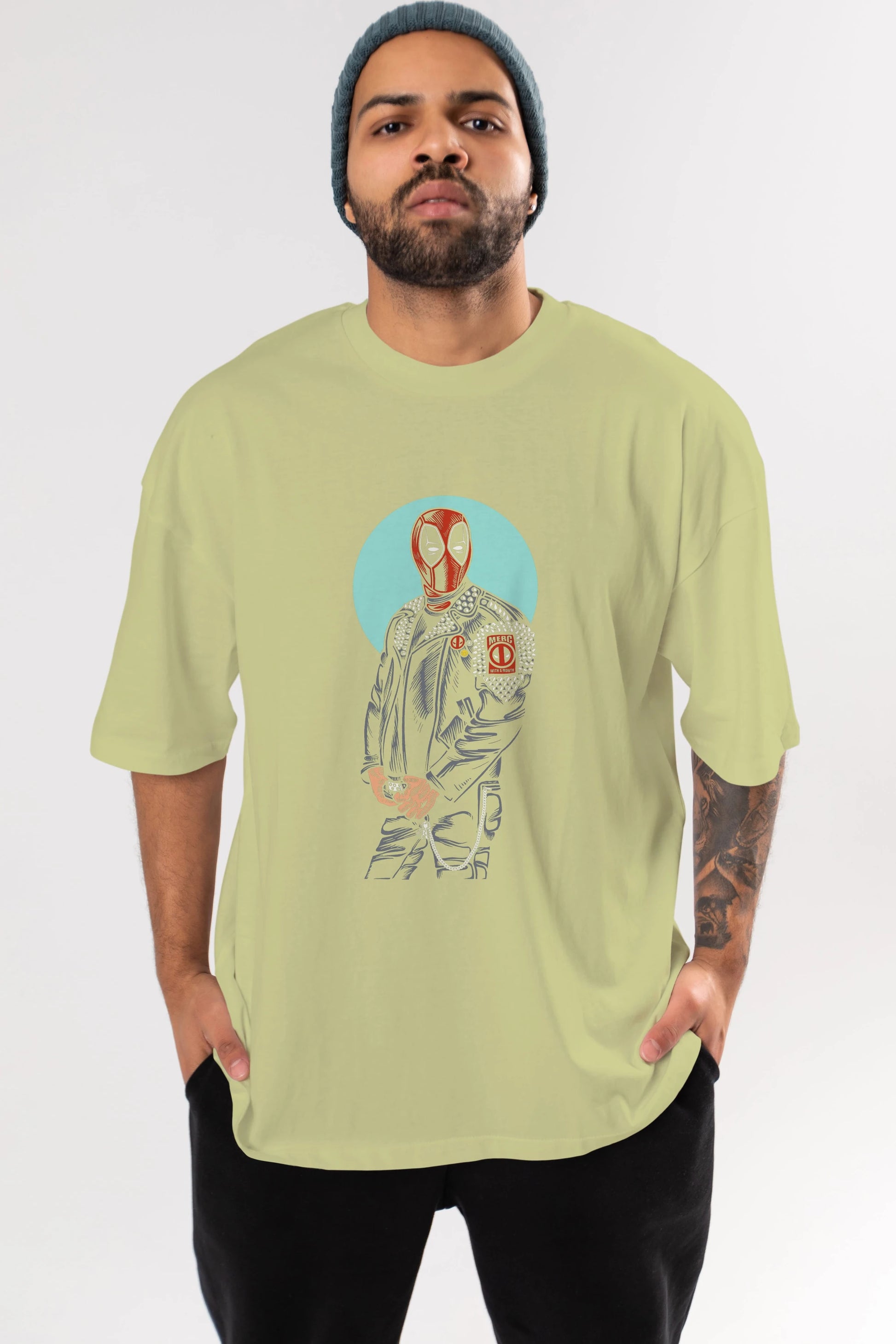 Rebeliion Mercenary Ön Baskılı Oversize t-shirt Erkek Kadın Unisex %100 Pamuk tişort