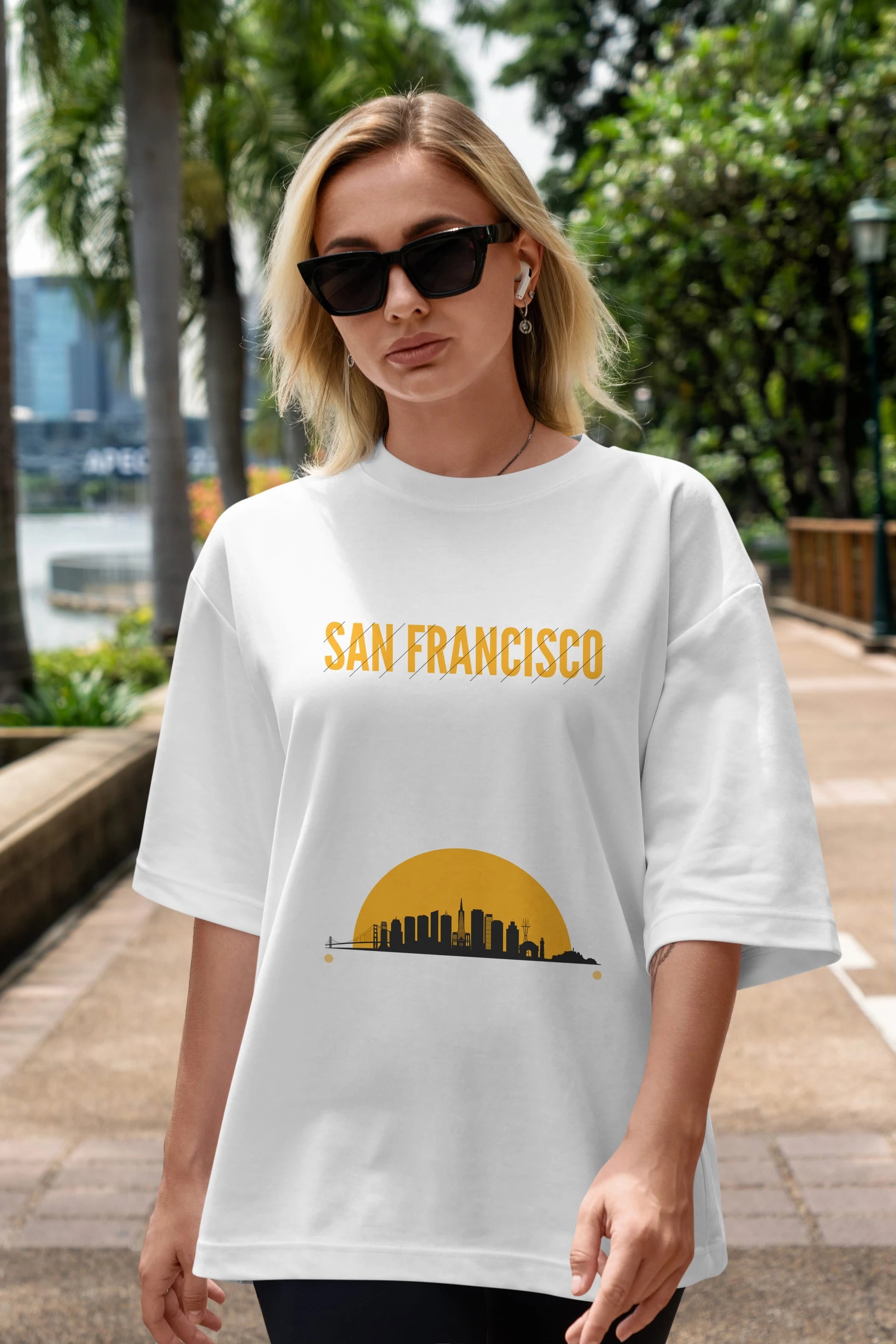 San Francisco Yazılı Ön Baskılı Oversize t-shirt Erkek Kadın Unisex