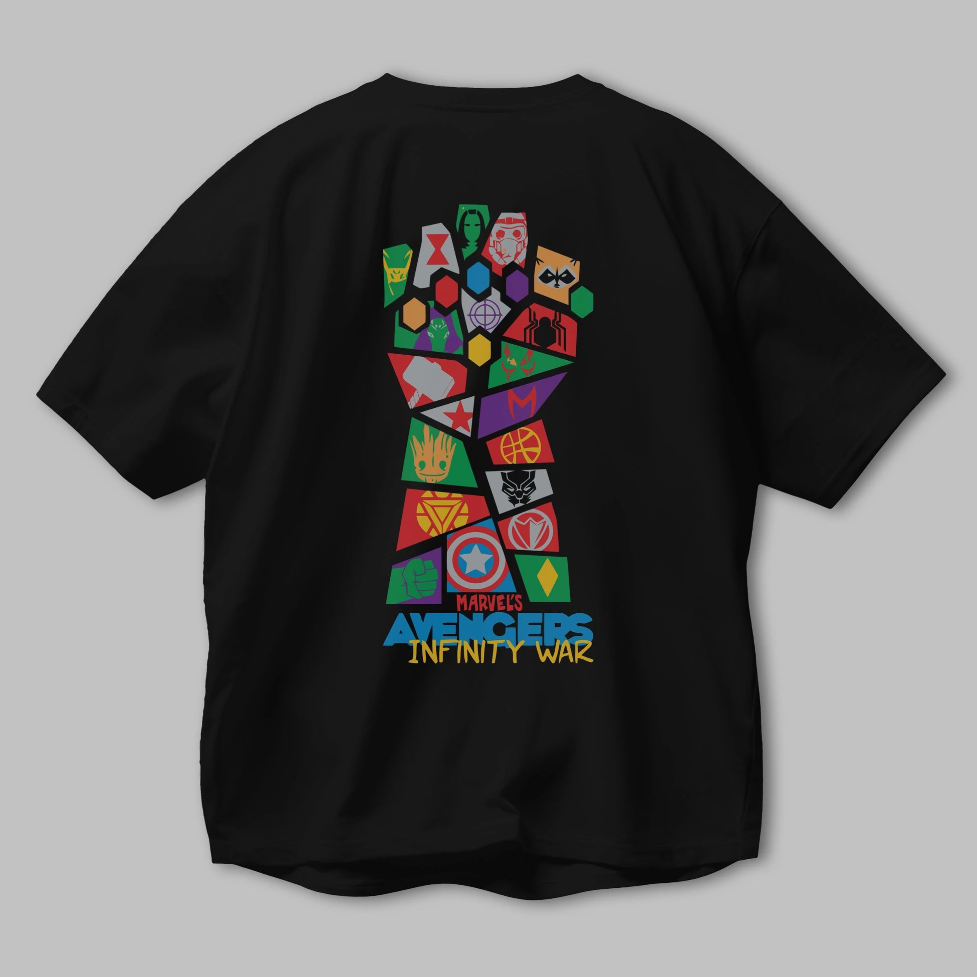 The Avengers Arka Baskılı Oversize t-shirt Erkek Kadın Unisex %100 Pamuk Bisiklet Yaka tişort